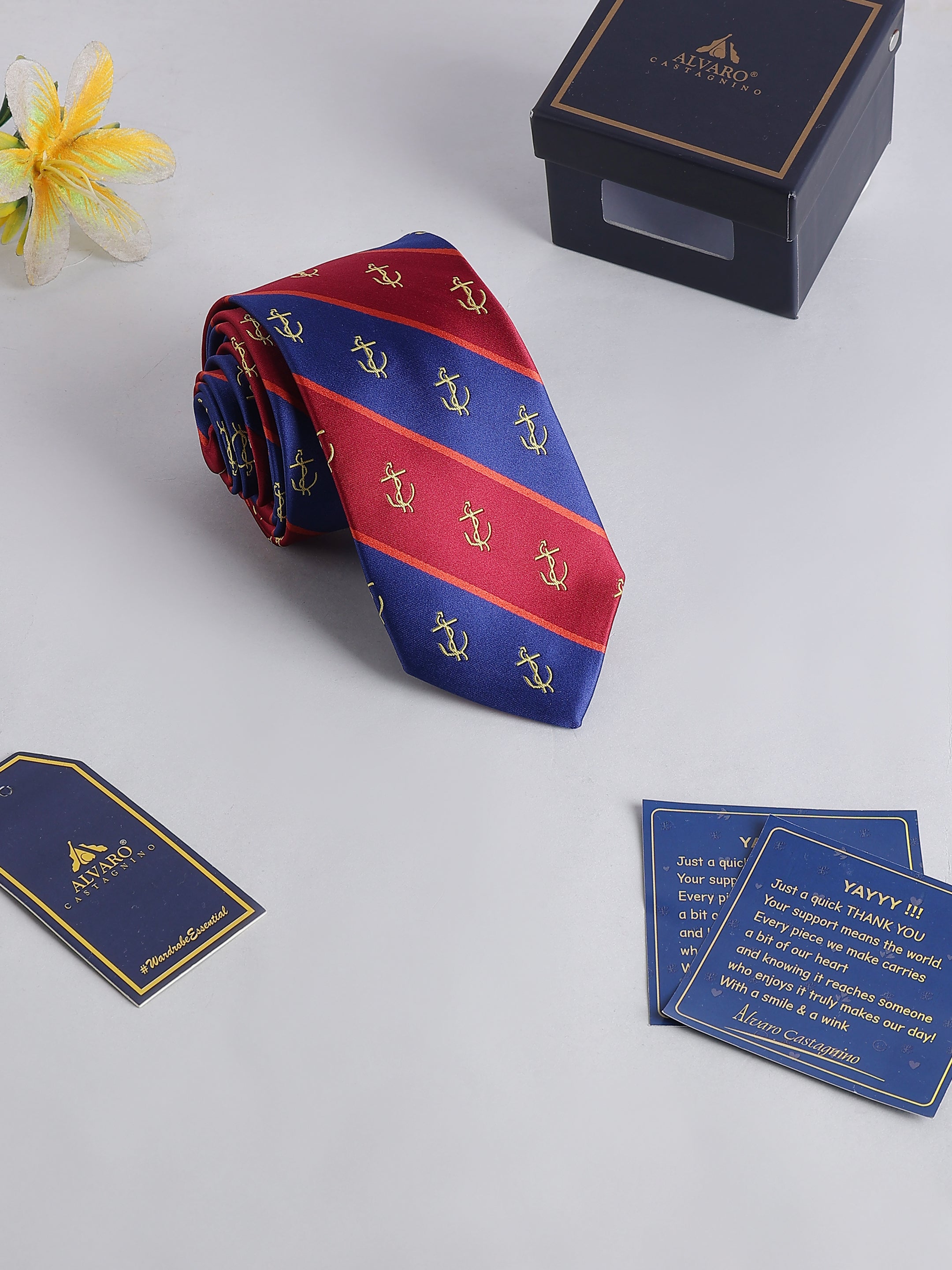 Striped Blue & Maroon Necktie