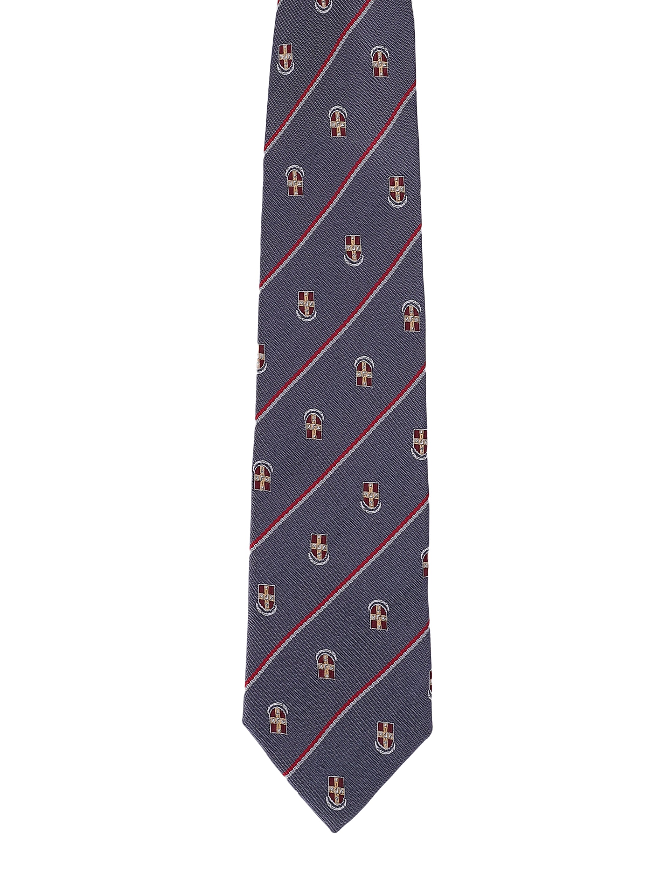 Grey Striped Shield Tie