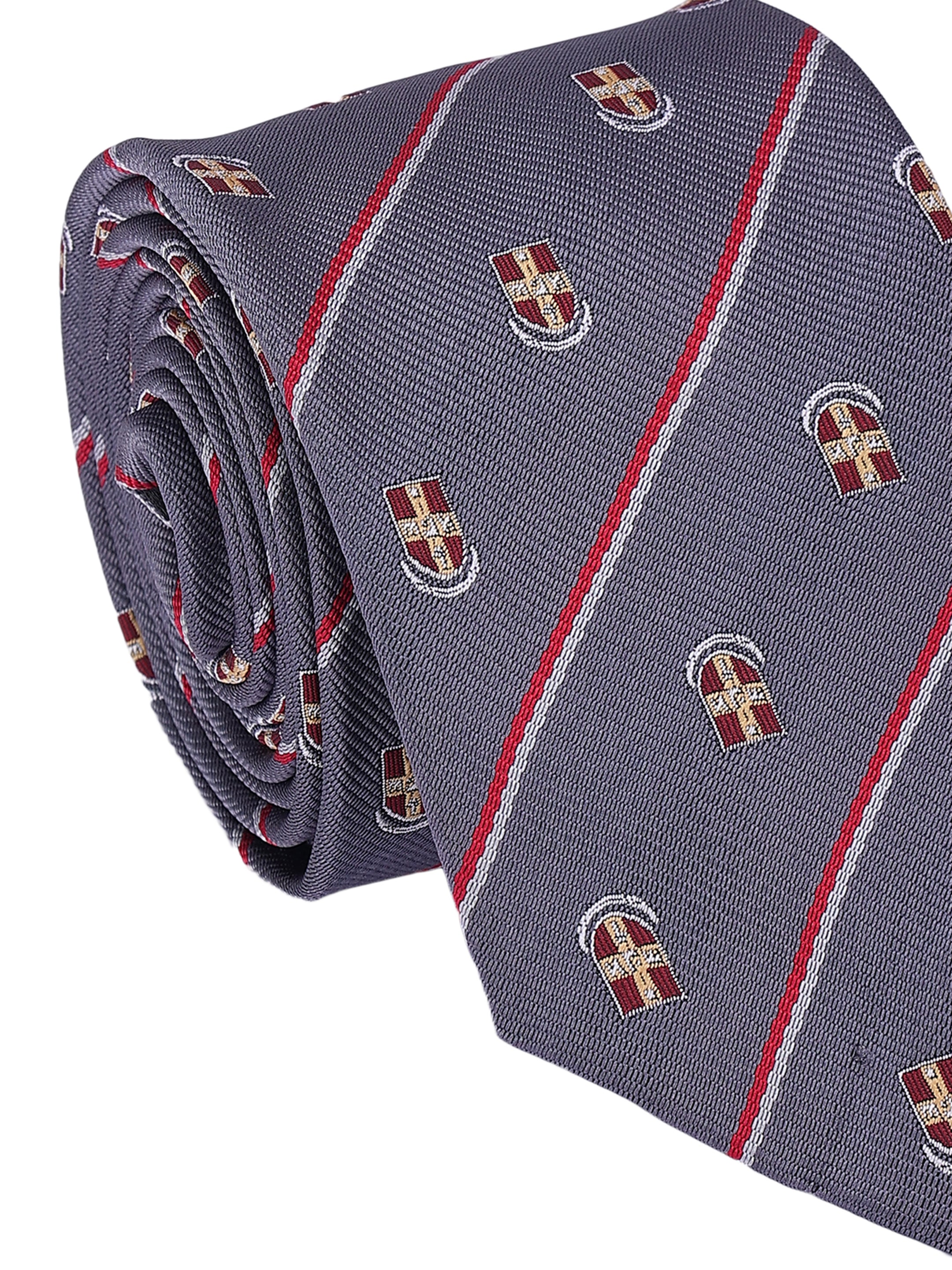 Grey Striped Shield Tie