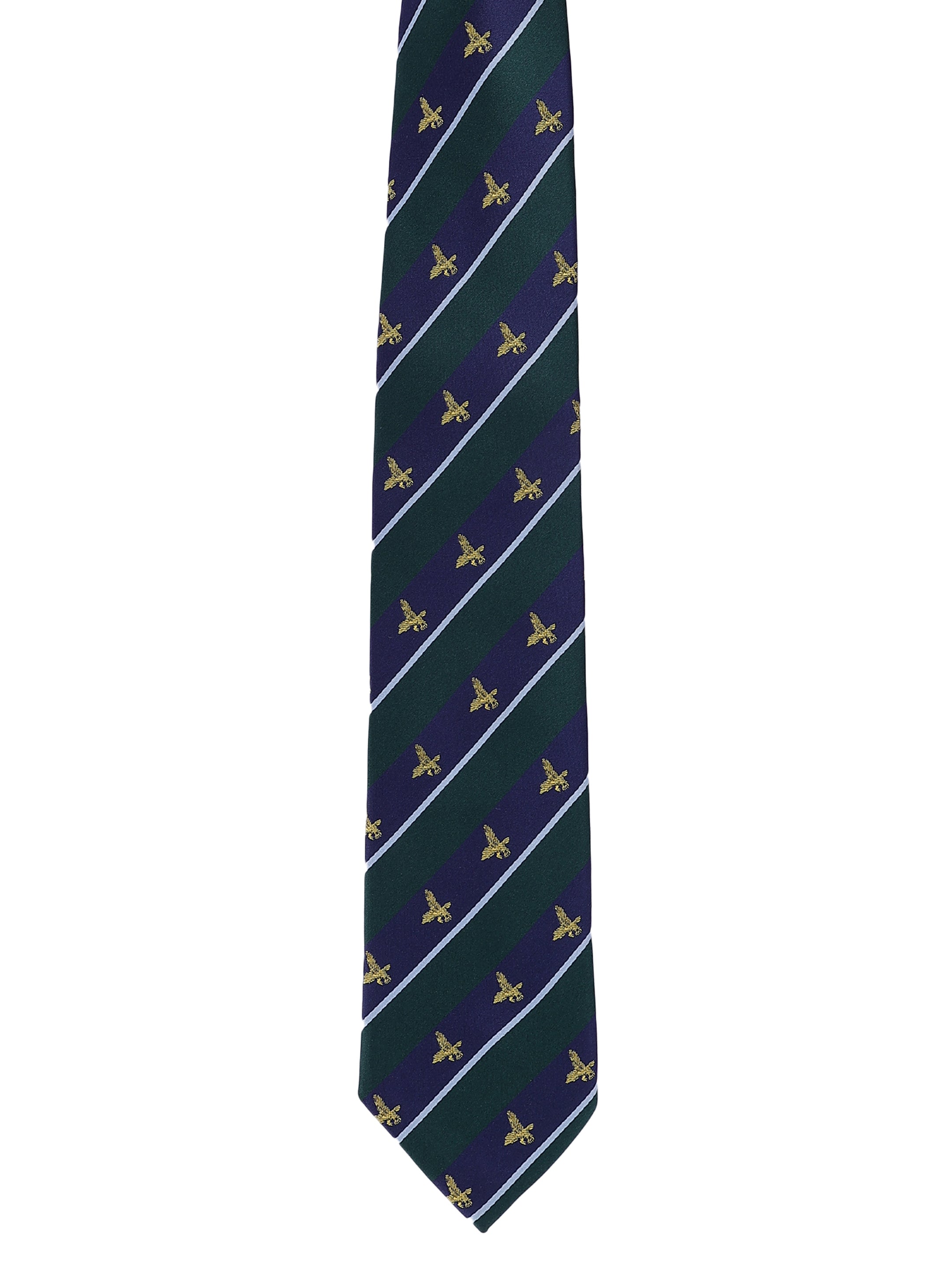 Blue & Green Striped Bird Tie