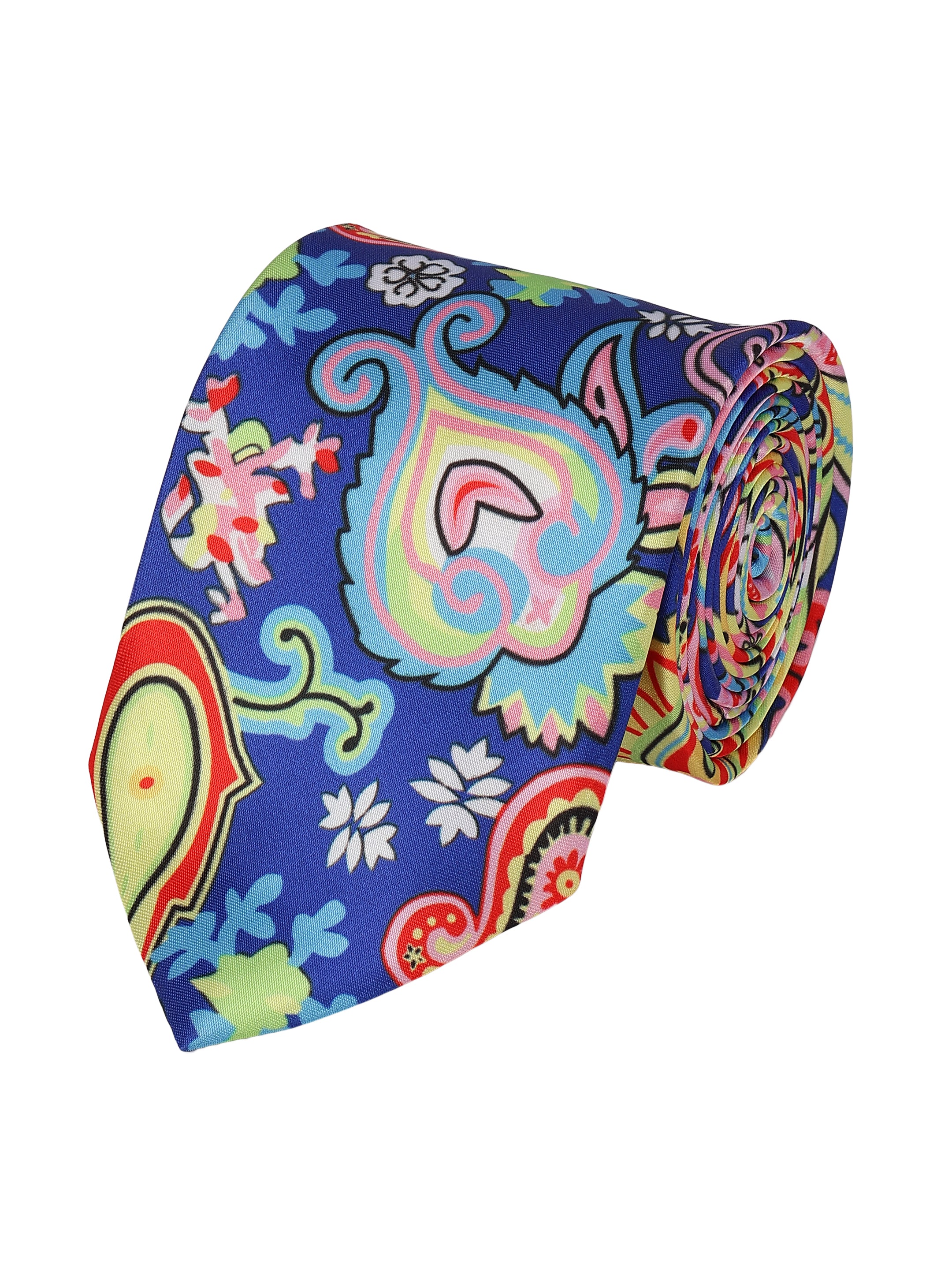 Blue Multicolour Paisley Print Premium Tie