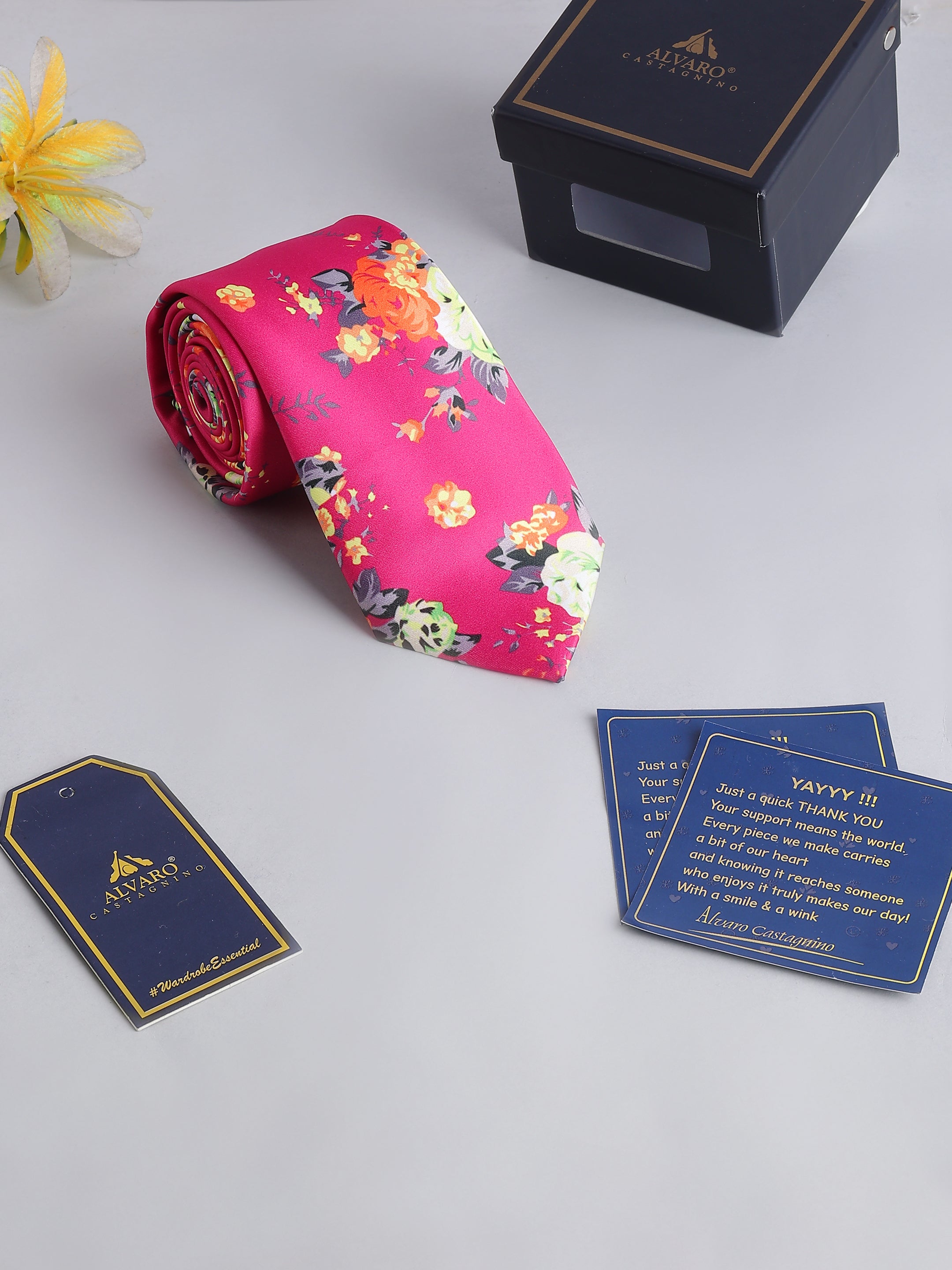 Floral Pink Multicolor Tie