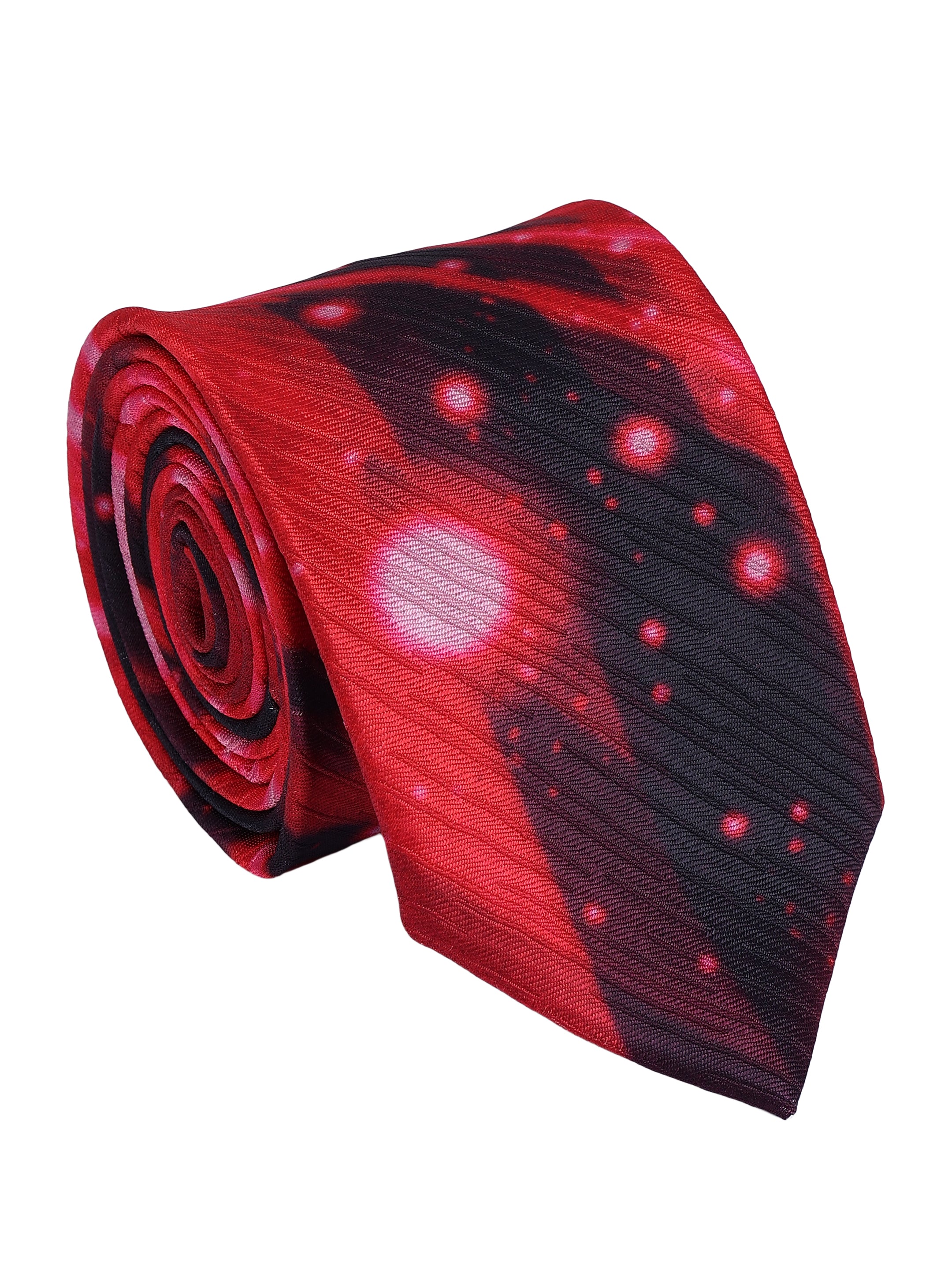 Maroon Galaxy Printed Tie for Men