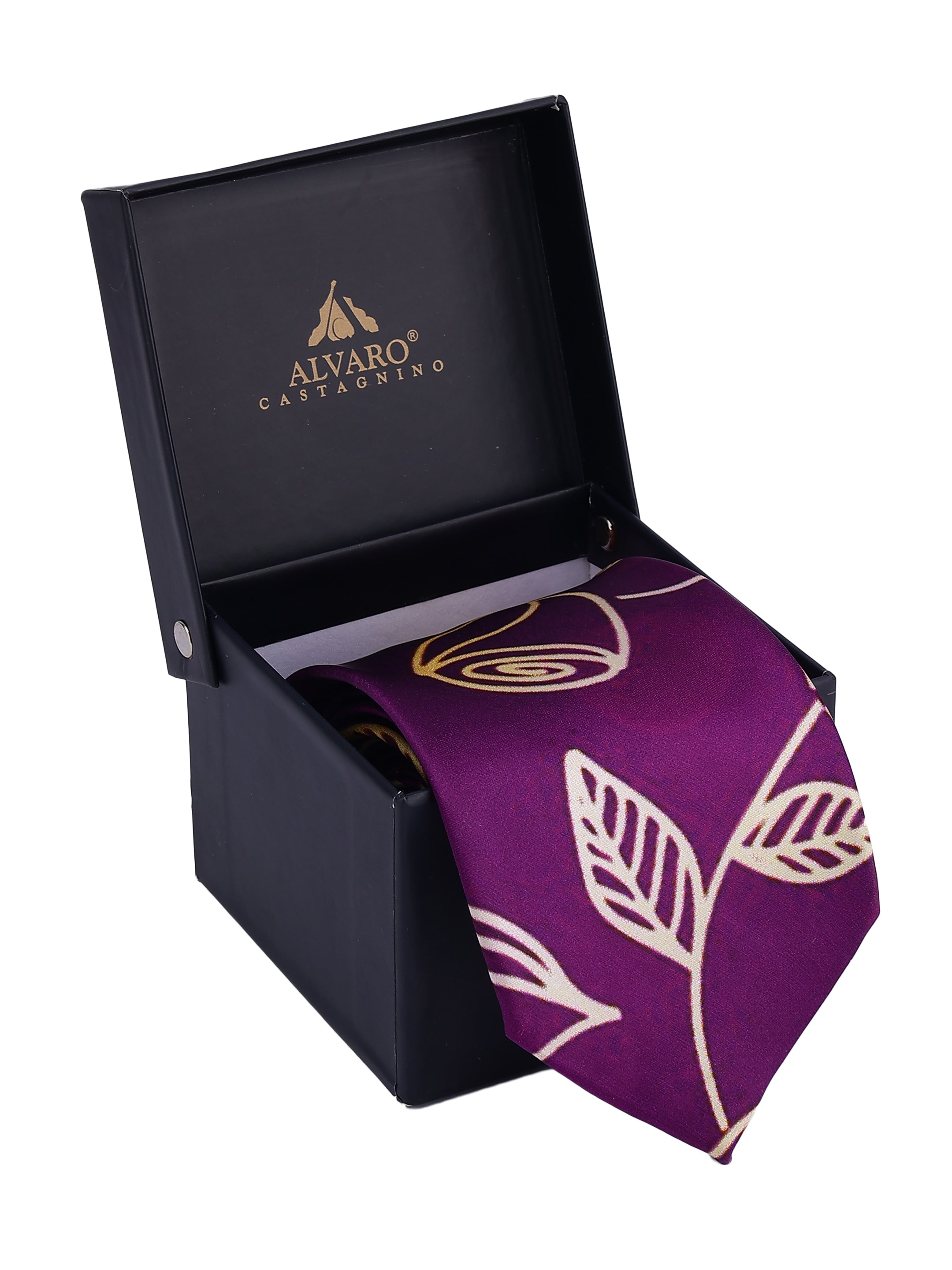 Purple Leaf Printed necktie for Men