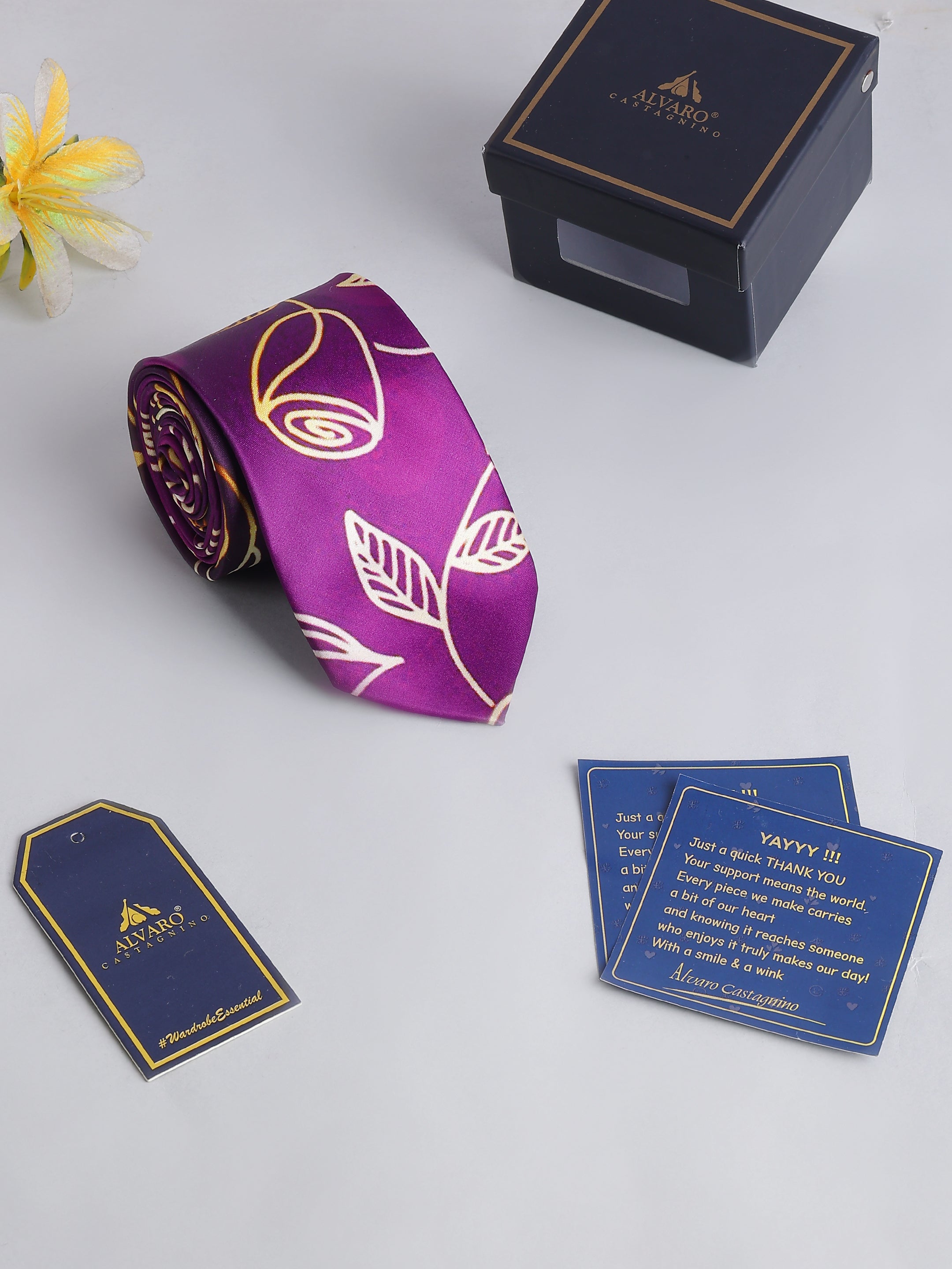 Purple Leaf Printed necktie for Men