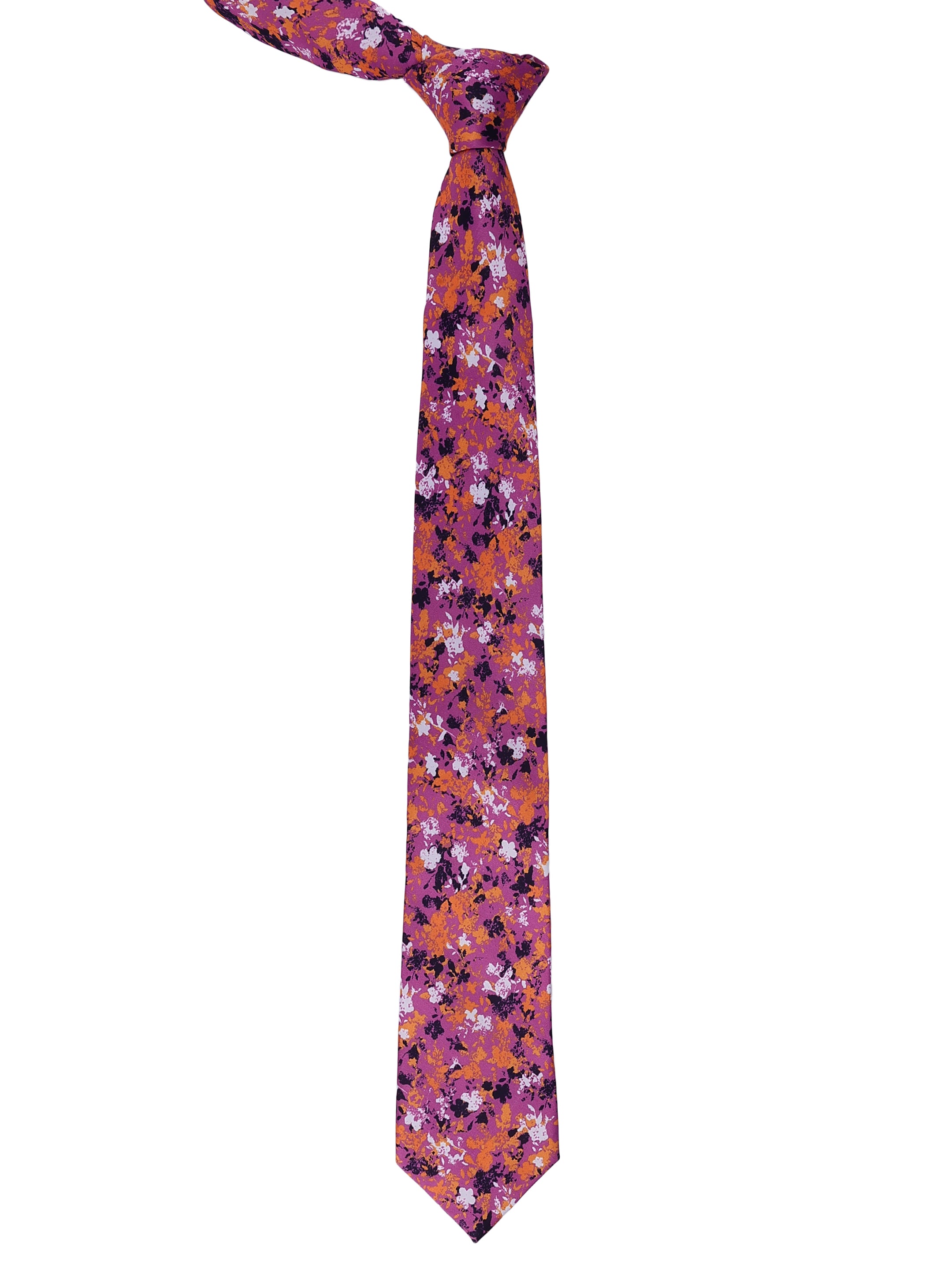 Purple Floral Printed Necktie for Men