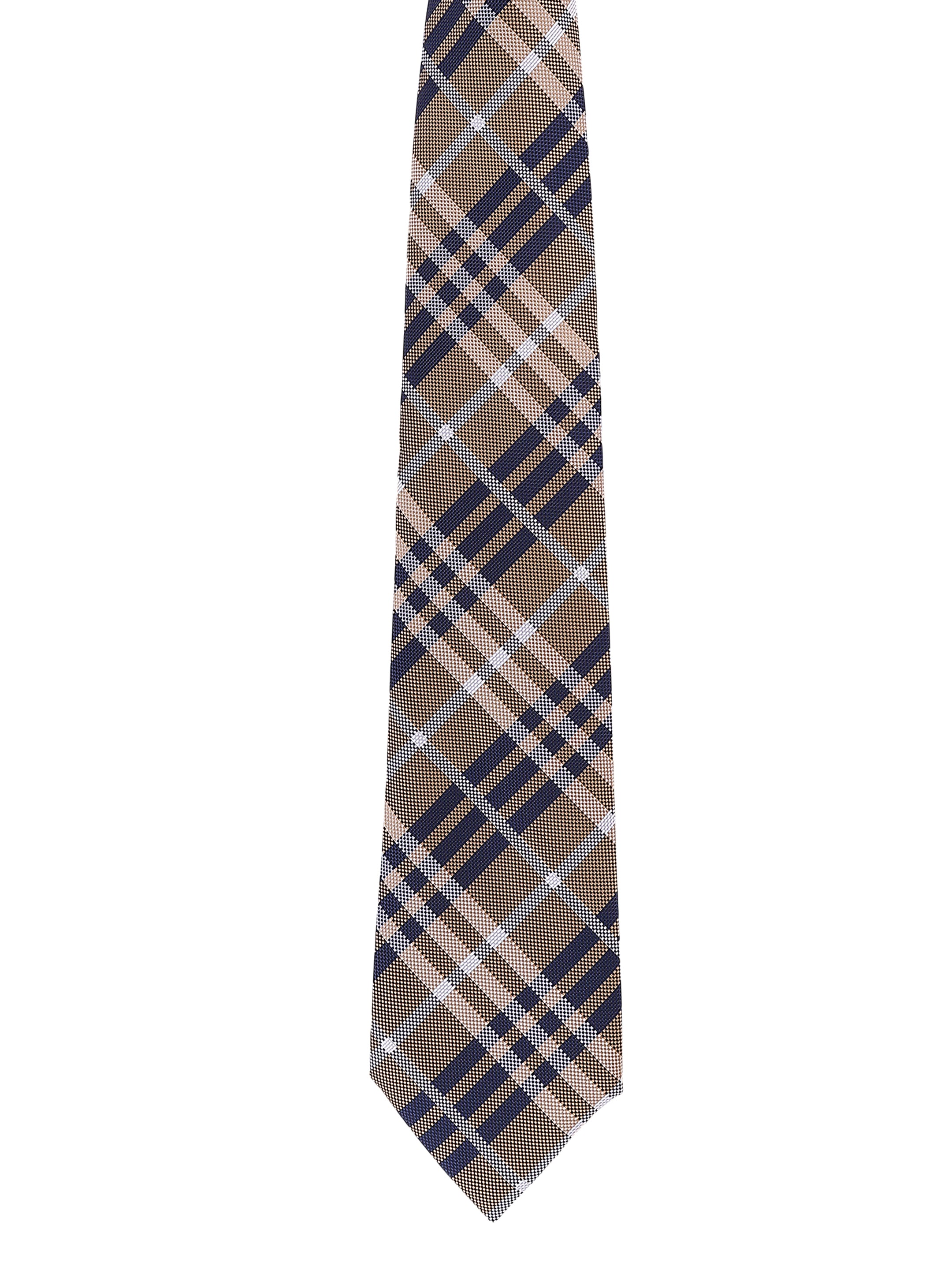 Brown & Navy Check Necktie