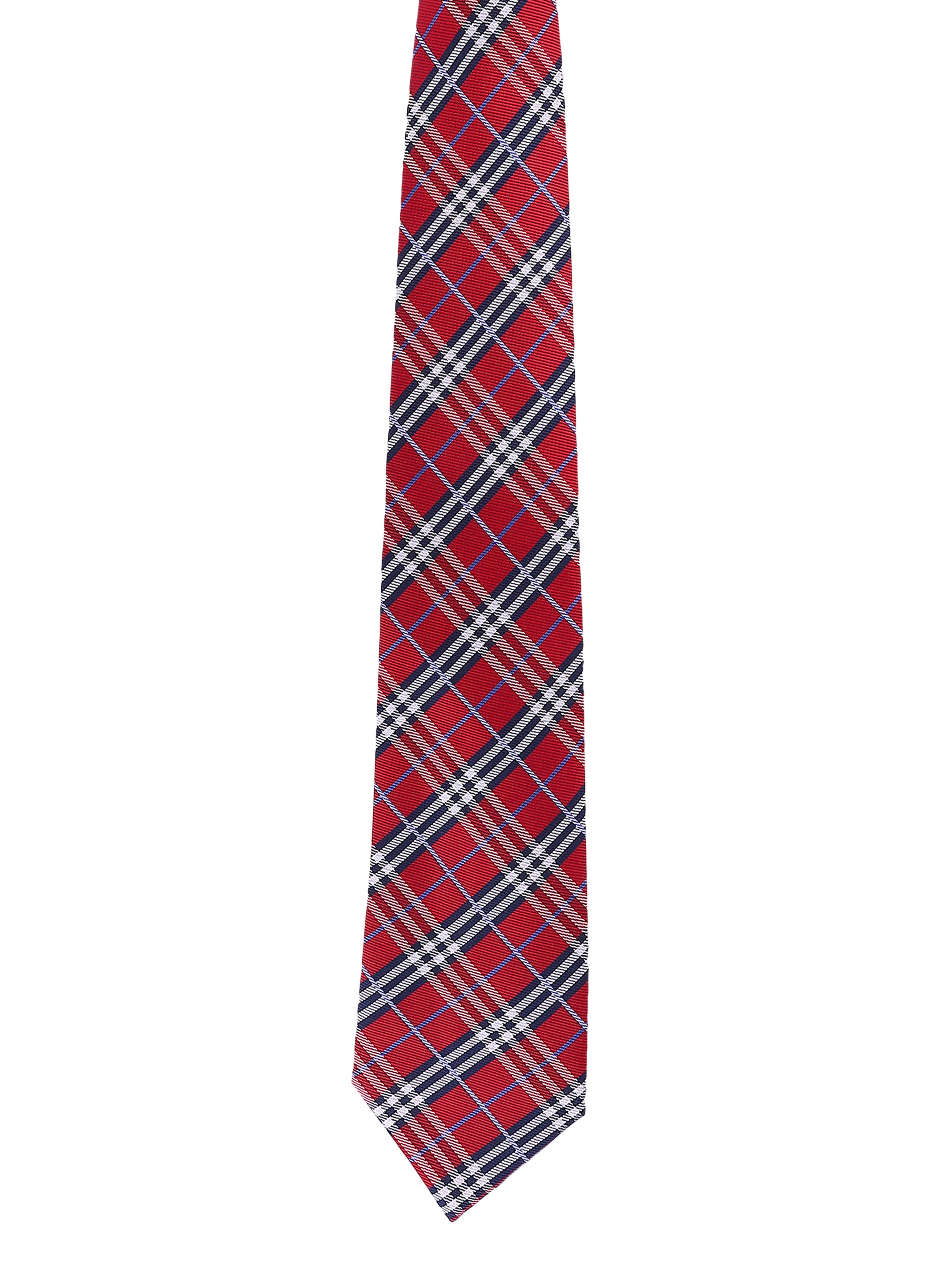 Crimson Red Plaid Necktie