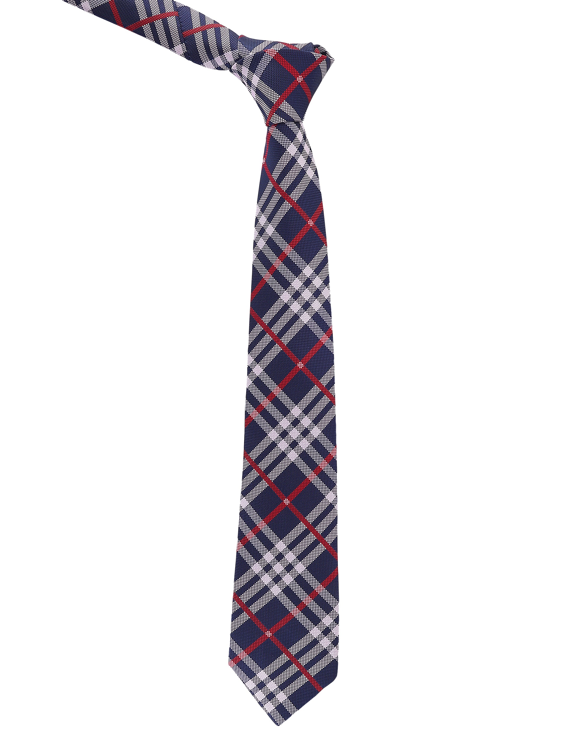 Navy & Red Plaid Necktie