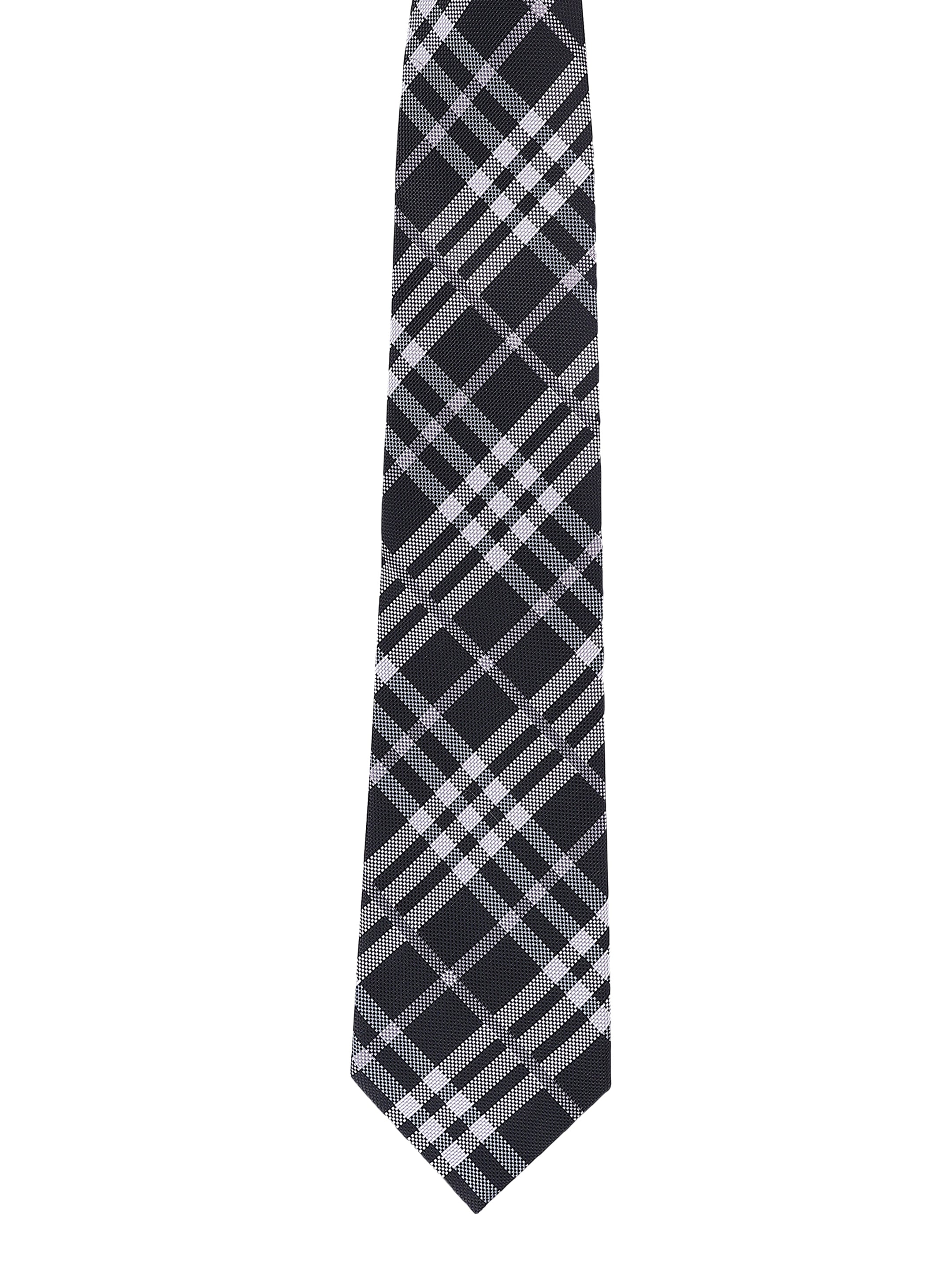 Black & Silver Check Necktie