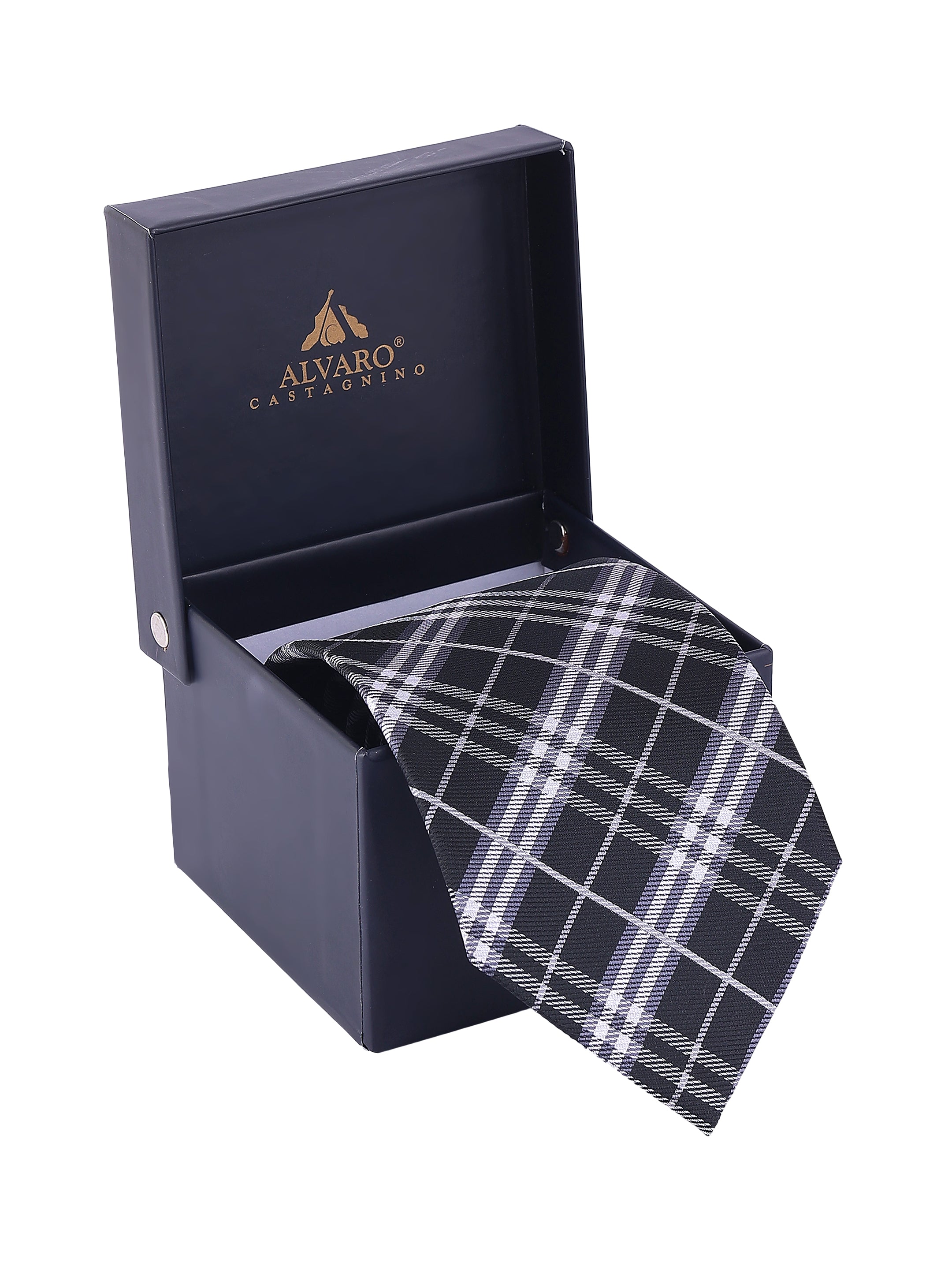 Black & White Plaid Necktie