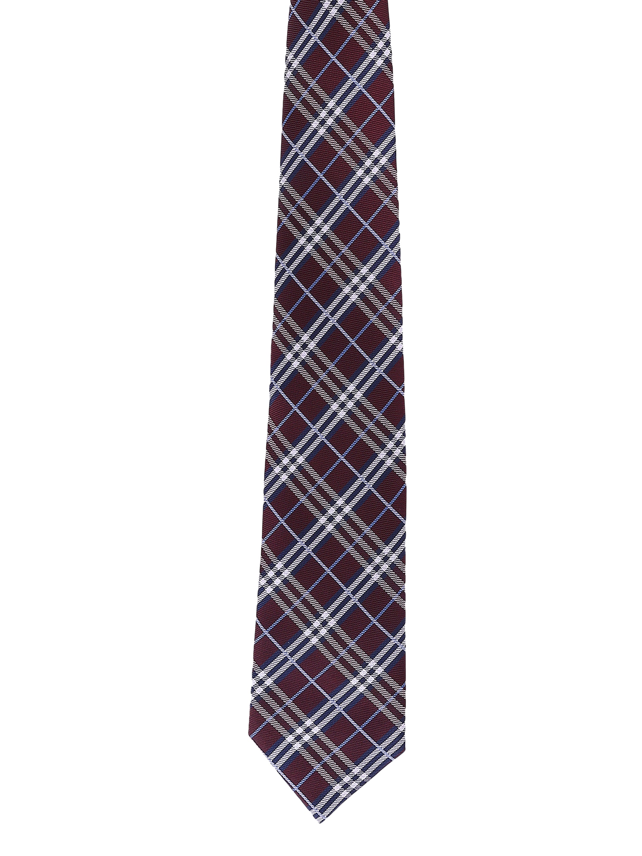 Burgundy & Sky Blue Plaid Necktie