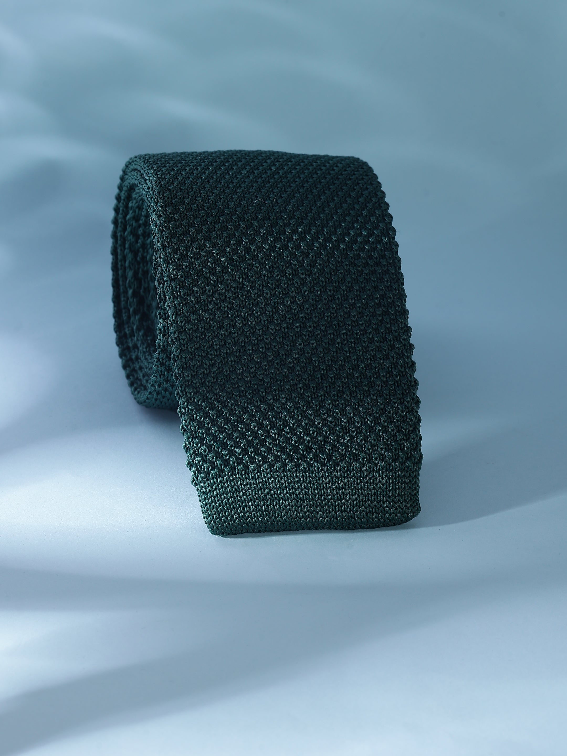 Solid Dark Green Knitted Necktie