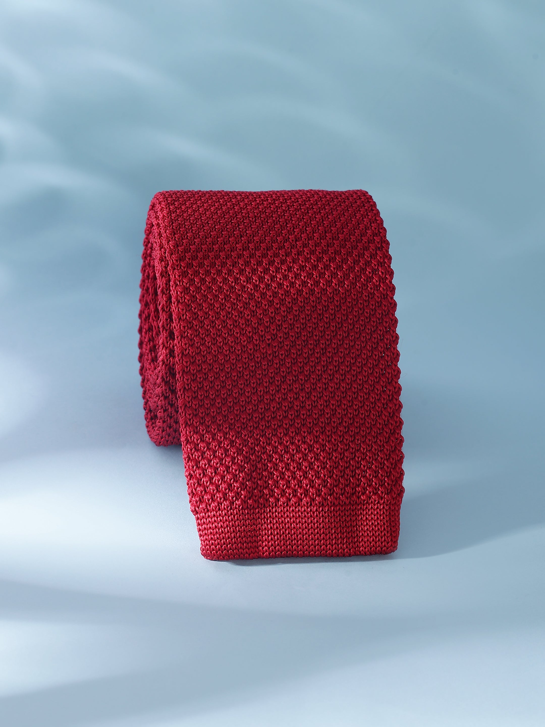 Solid Maroon Knitted Necktie