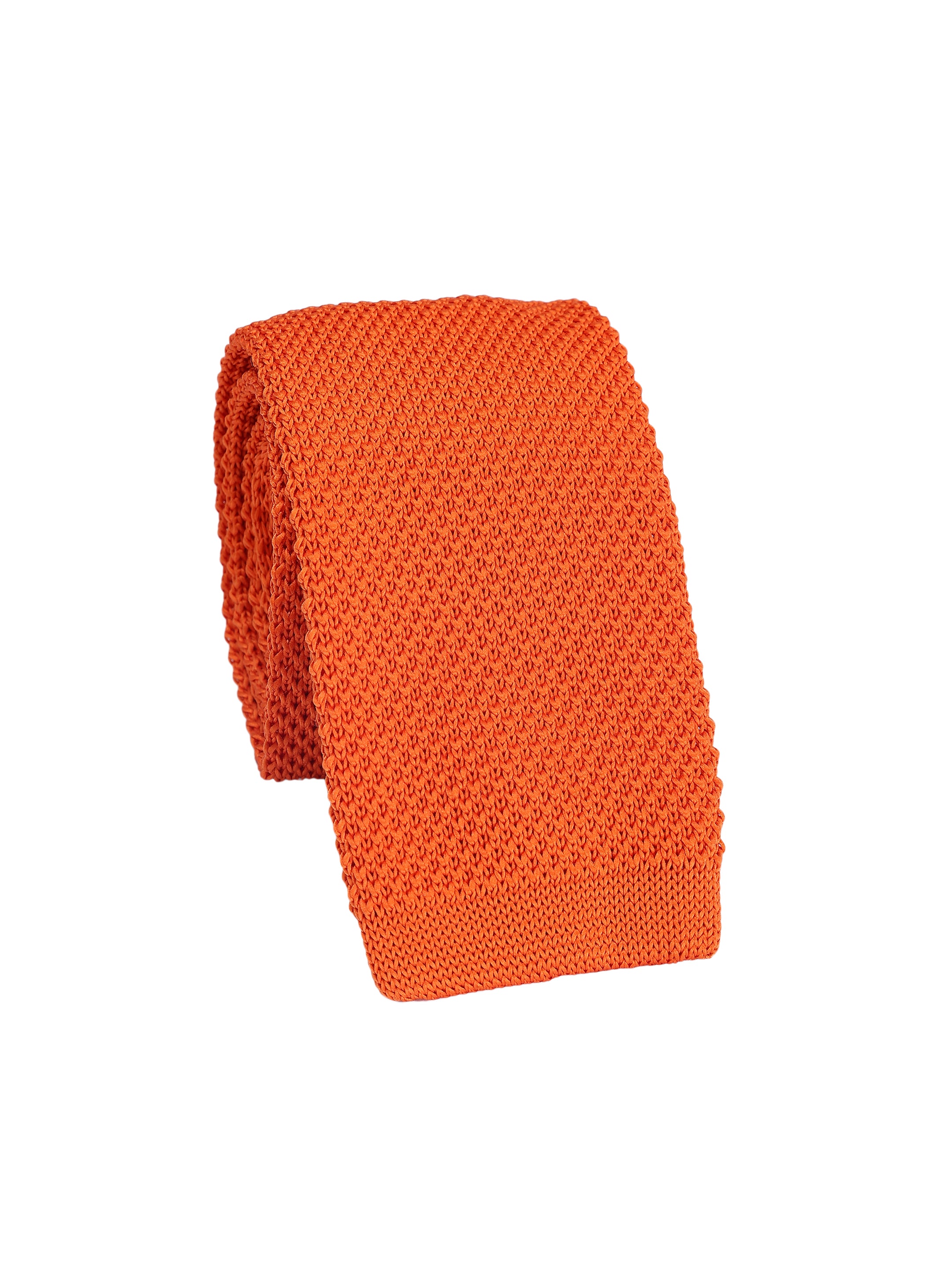 Solid Orange Knitted Necktie