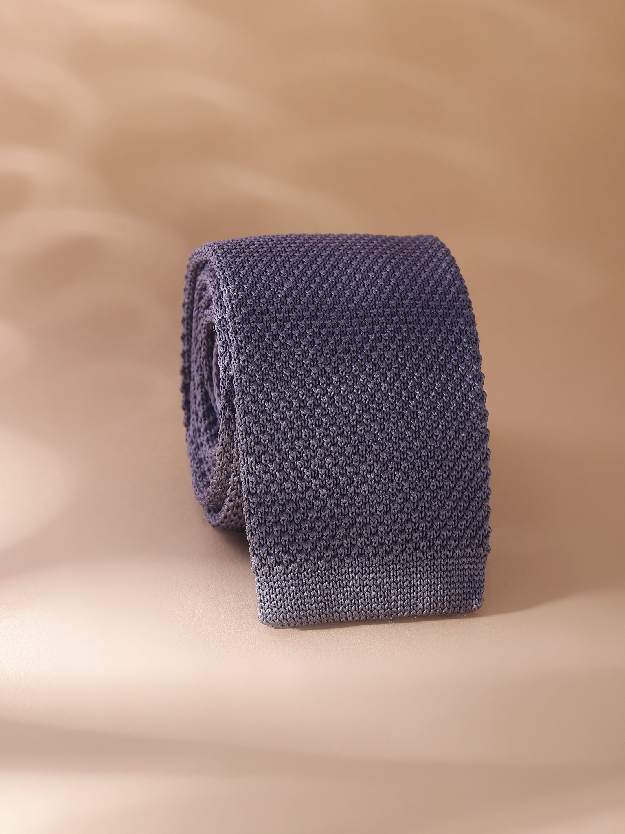 Solid Grey Knitted Necktie