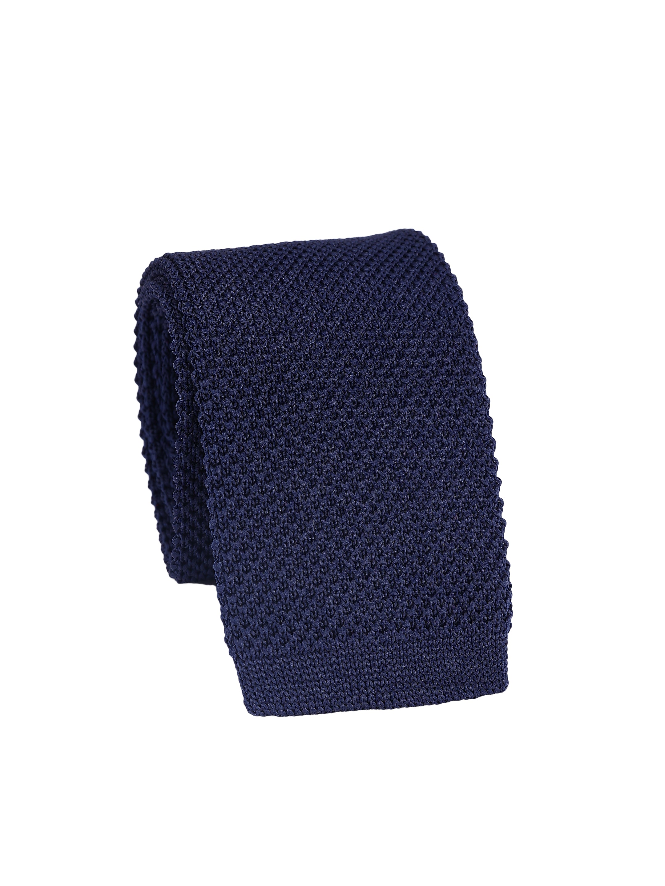 Solid Navy Blue Knitted Necktie