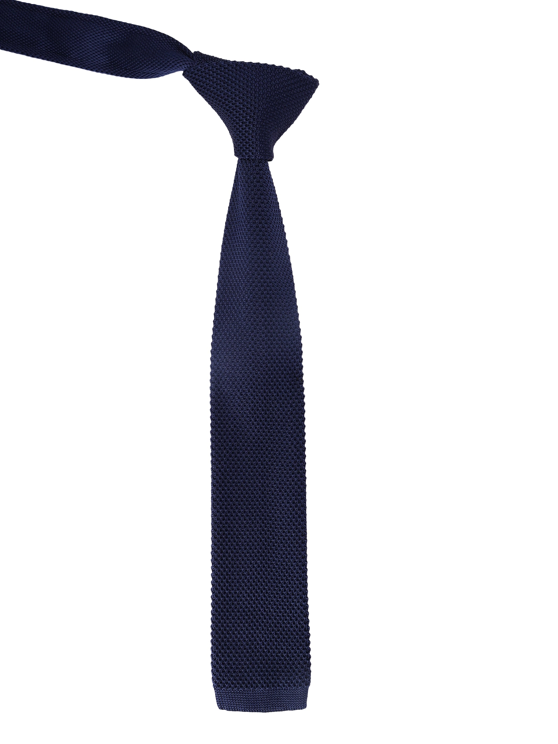 Solid Navy Blue Knitted Necktie