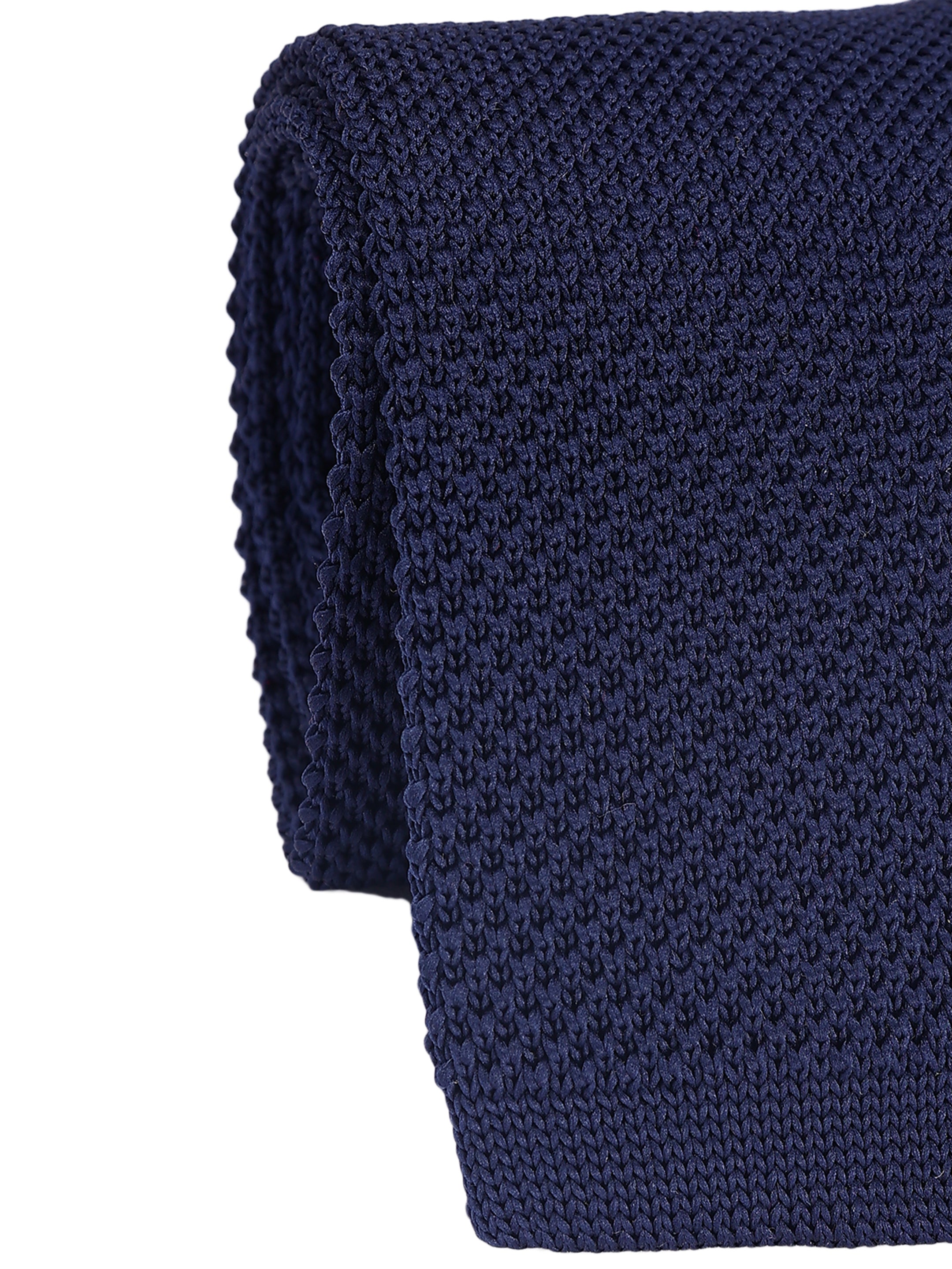 Solid Navy Blue Knitted Necktie