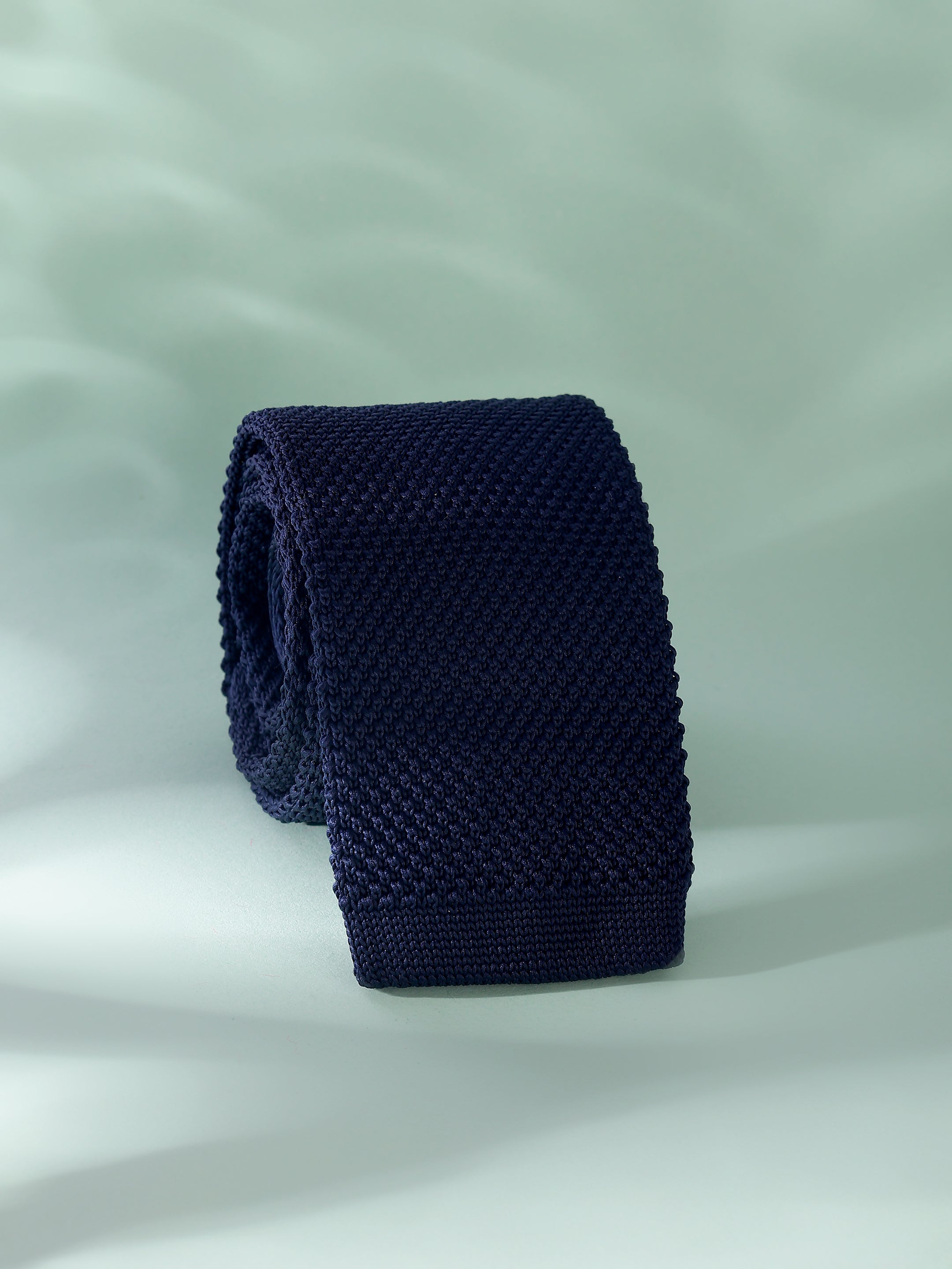 Solid Navy Blue Knitted Necktie