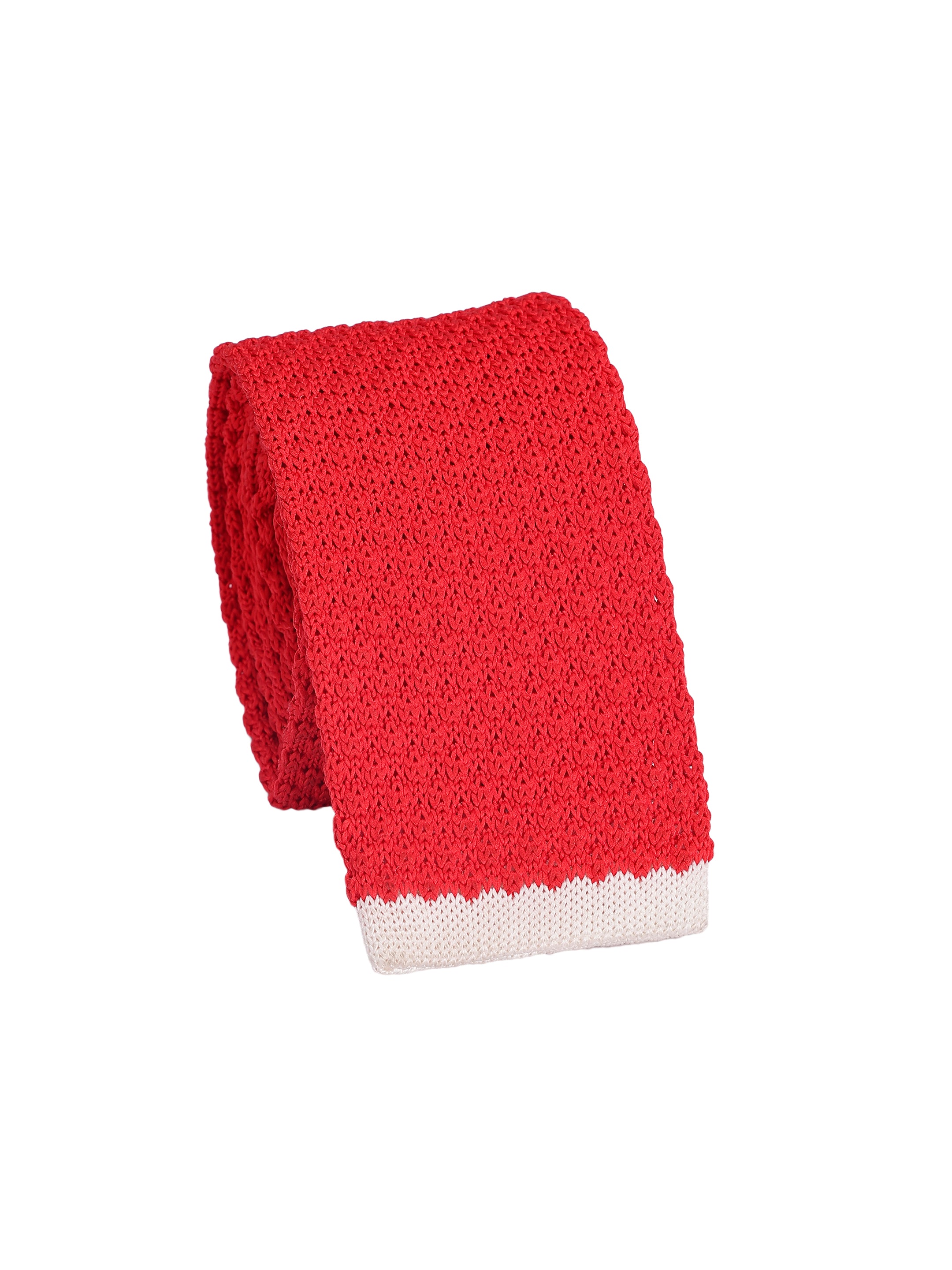Red Knitted Solid Necktie