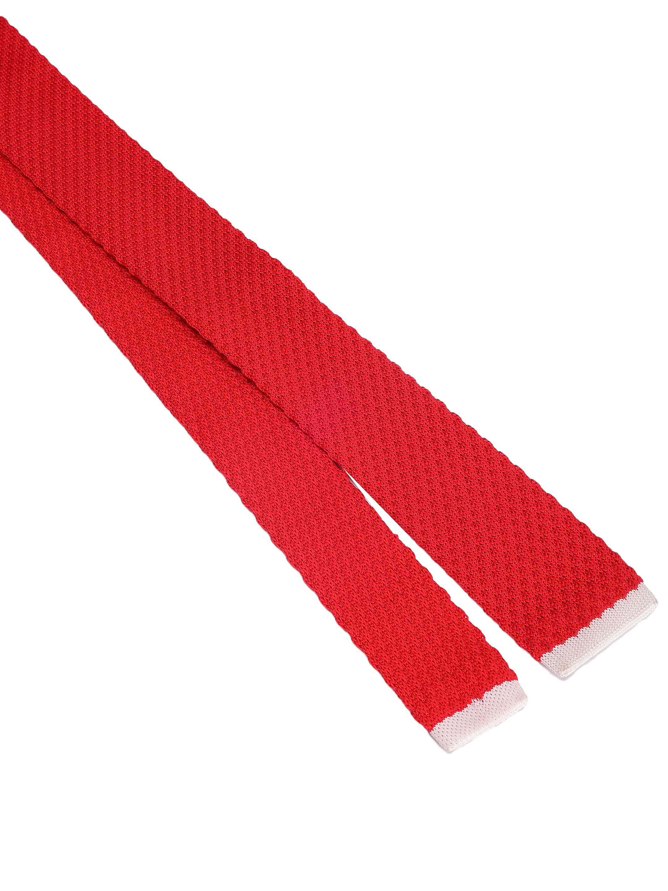 Red Knitted Solid Necktie