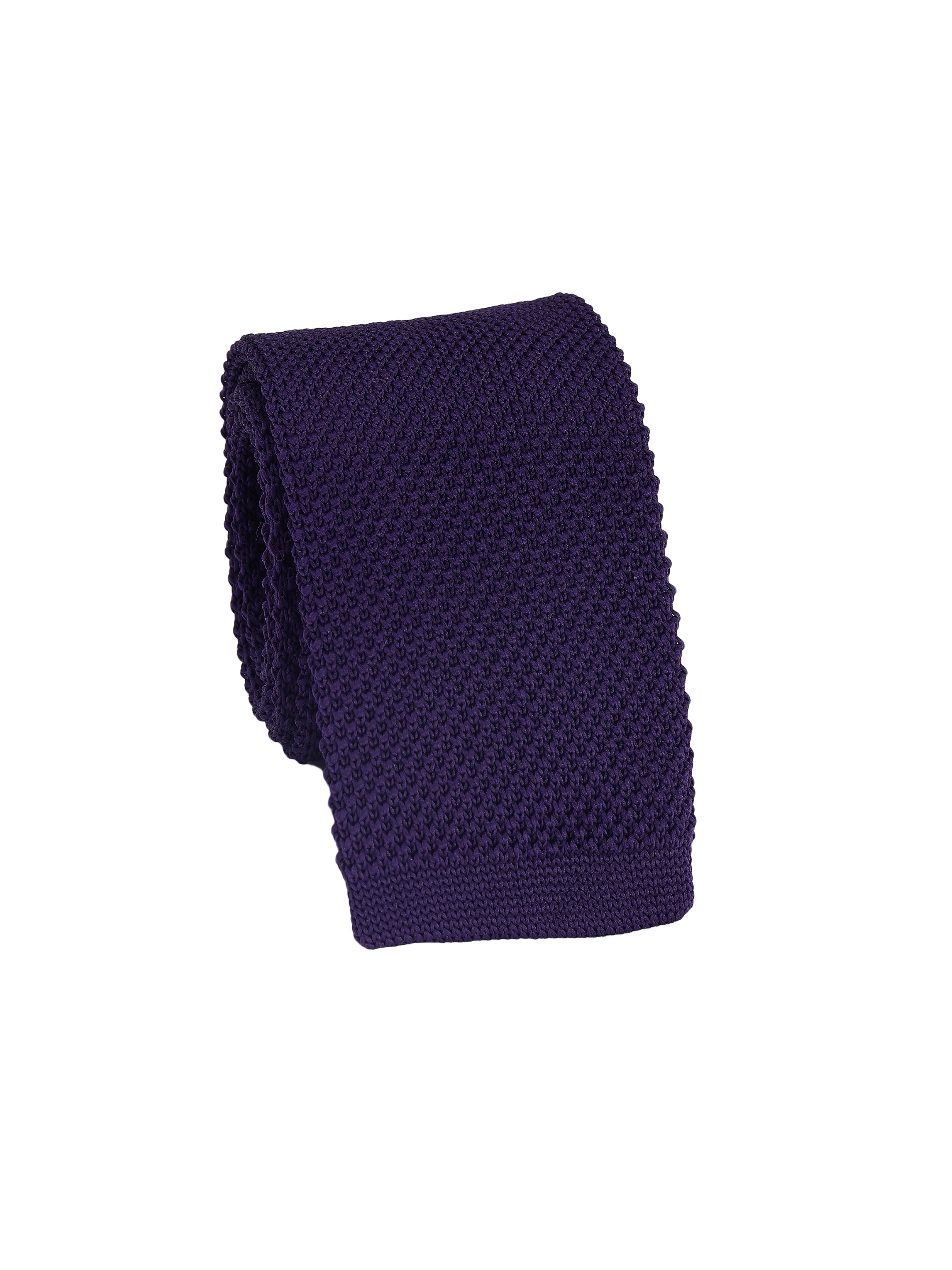 Dark Purple Knitted Solid Necktie