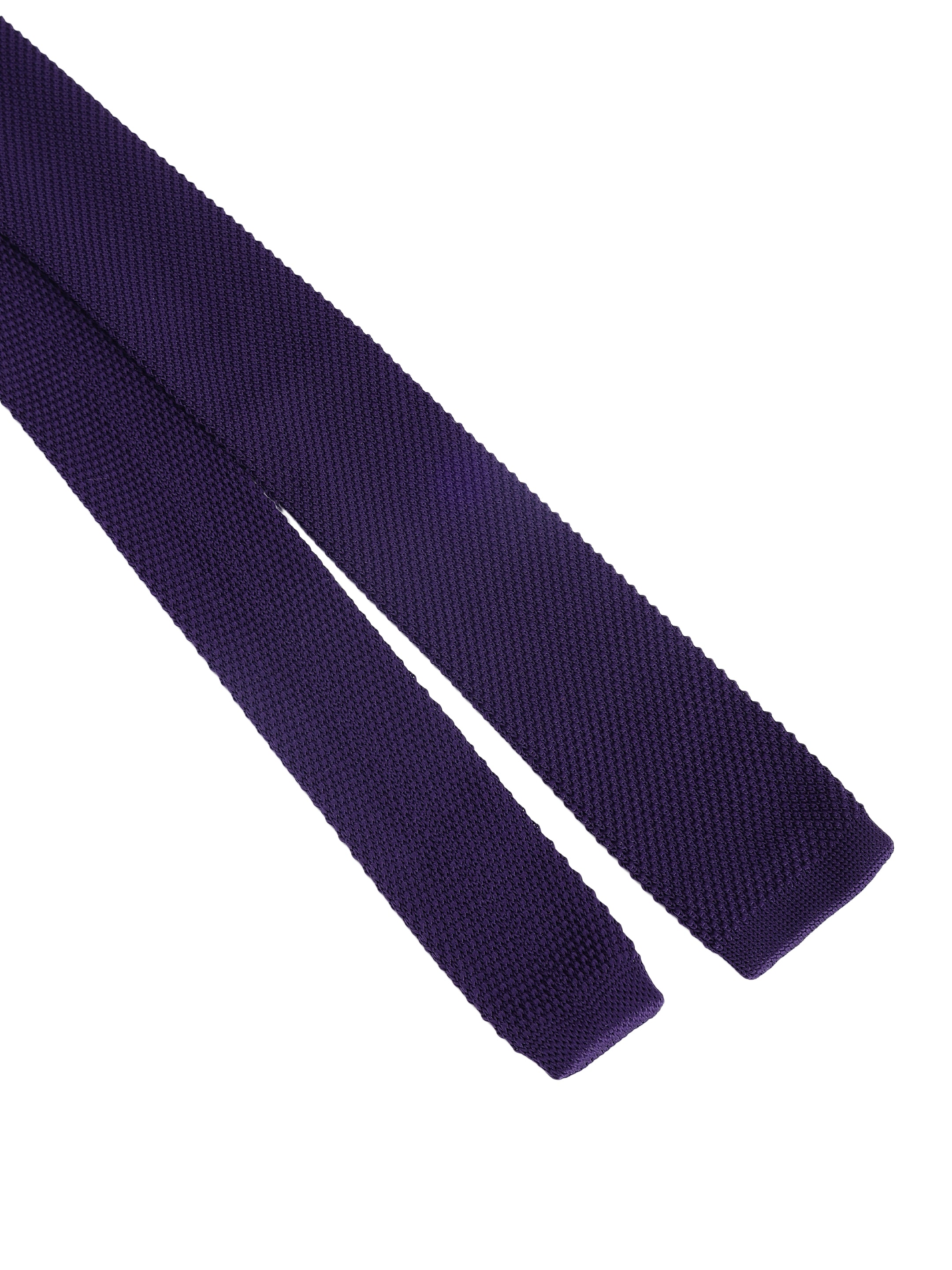 Dark Purple Knitted Solid Necktie