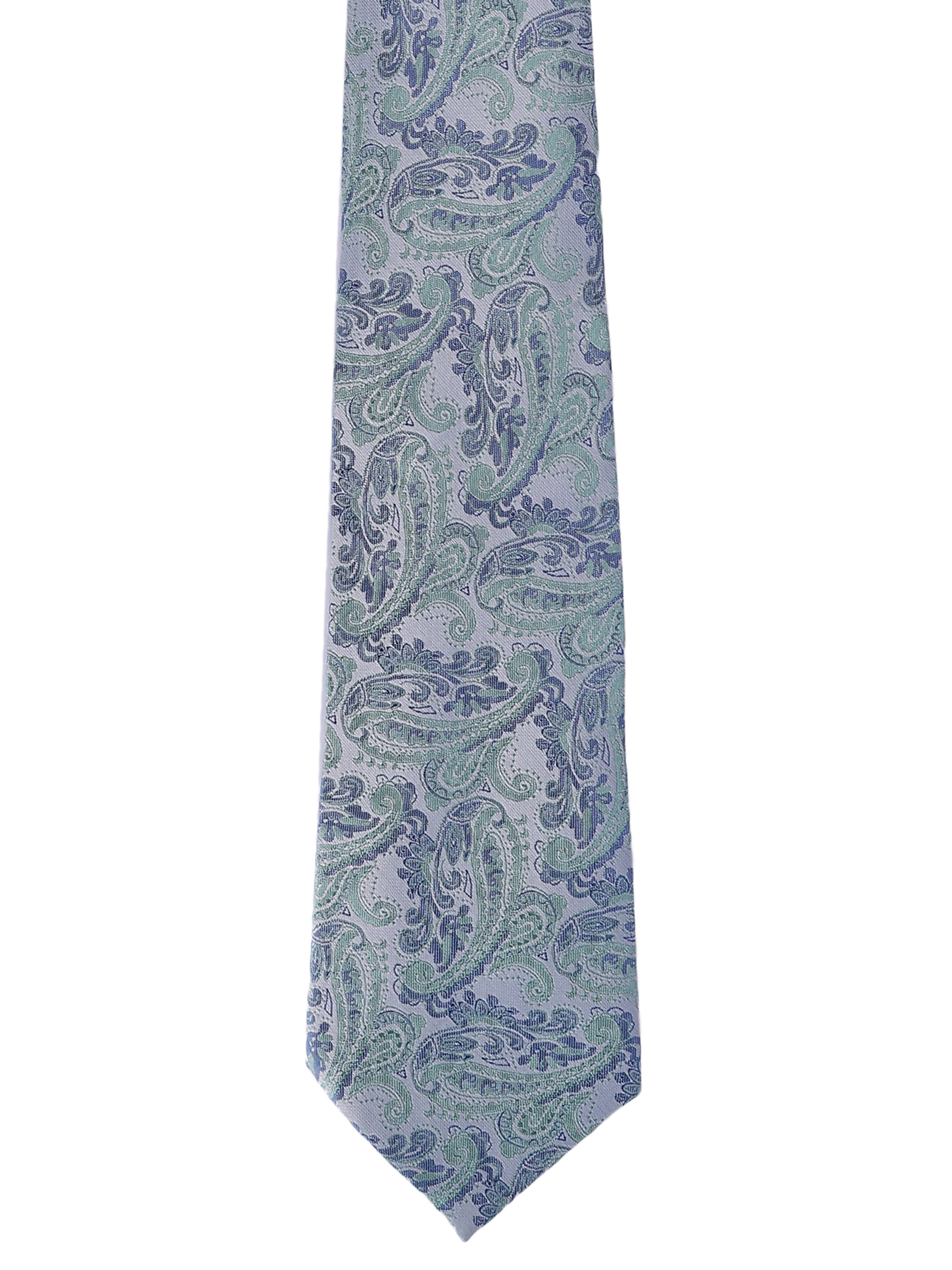 Grey & Blue Paisley Necktie