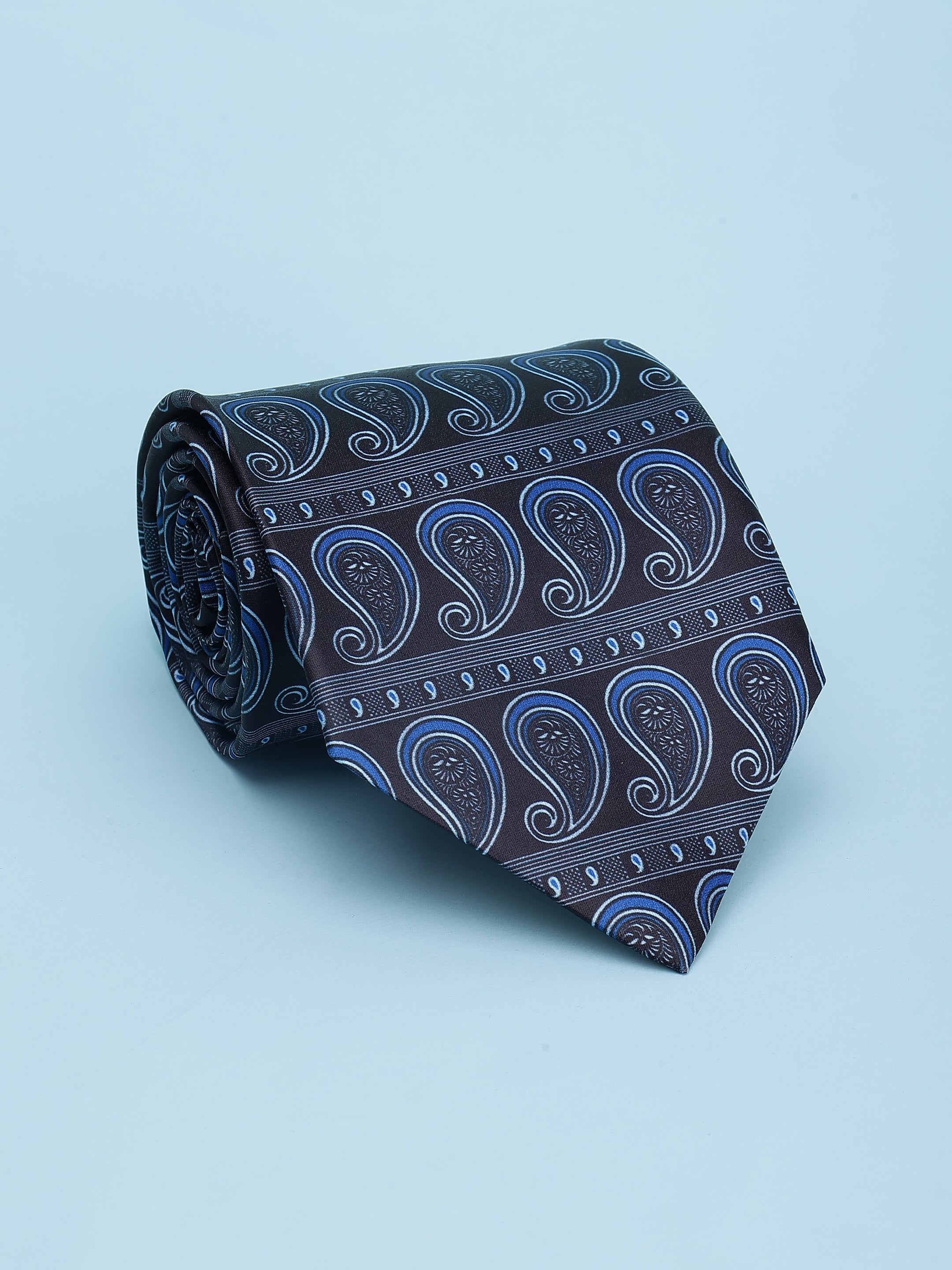 Midnight Black & Blue Paisley Necktie