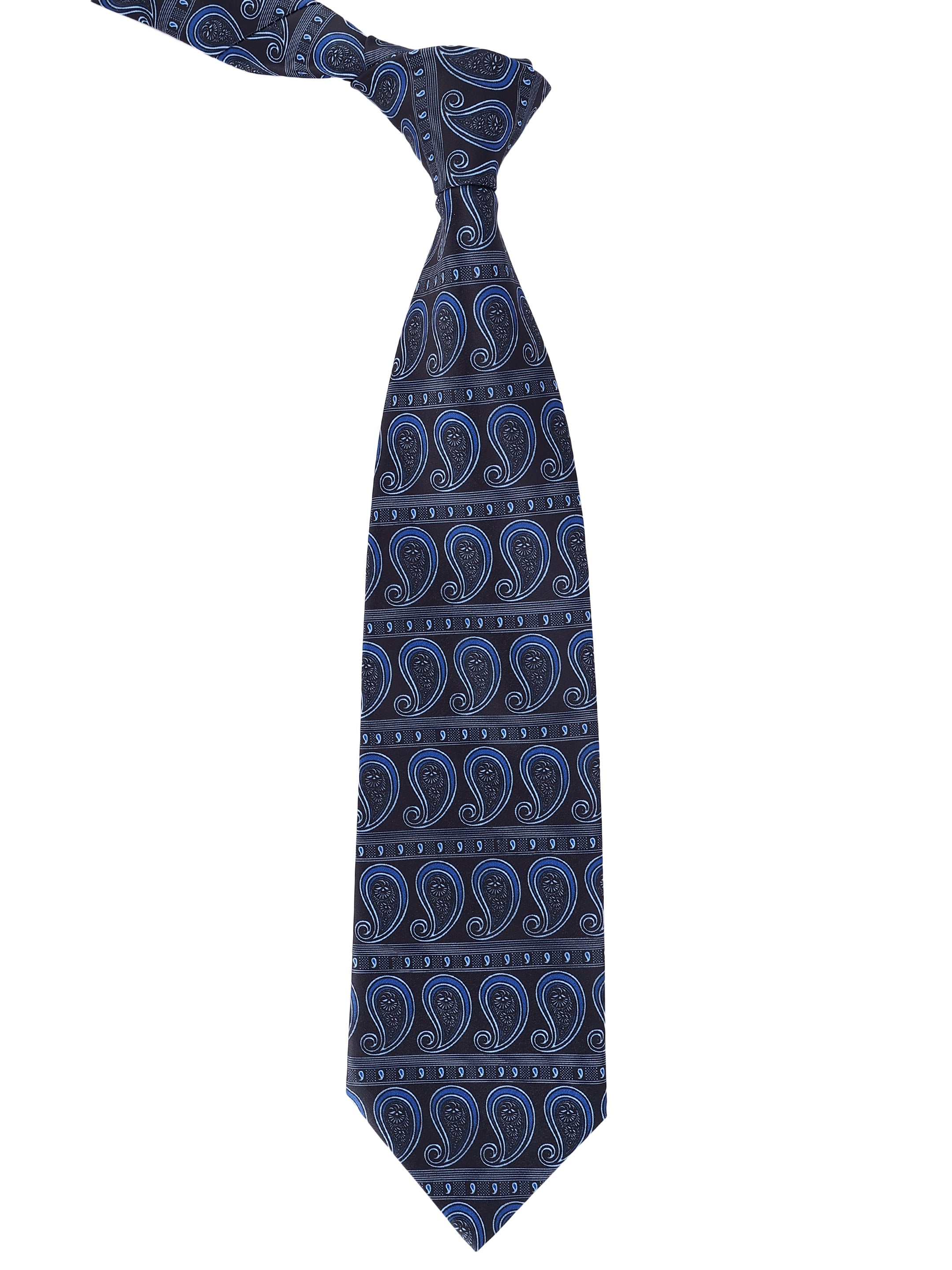 Midnight Black & Blue Paisley Necktie