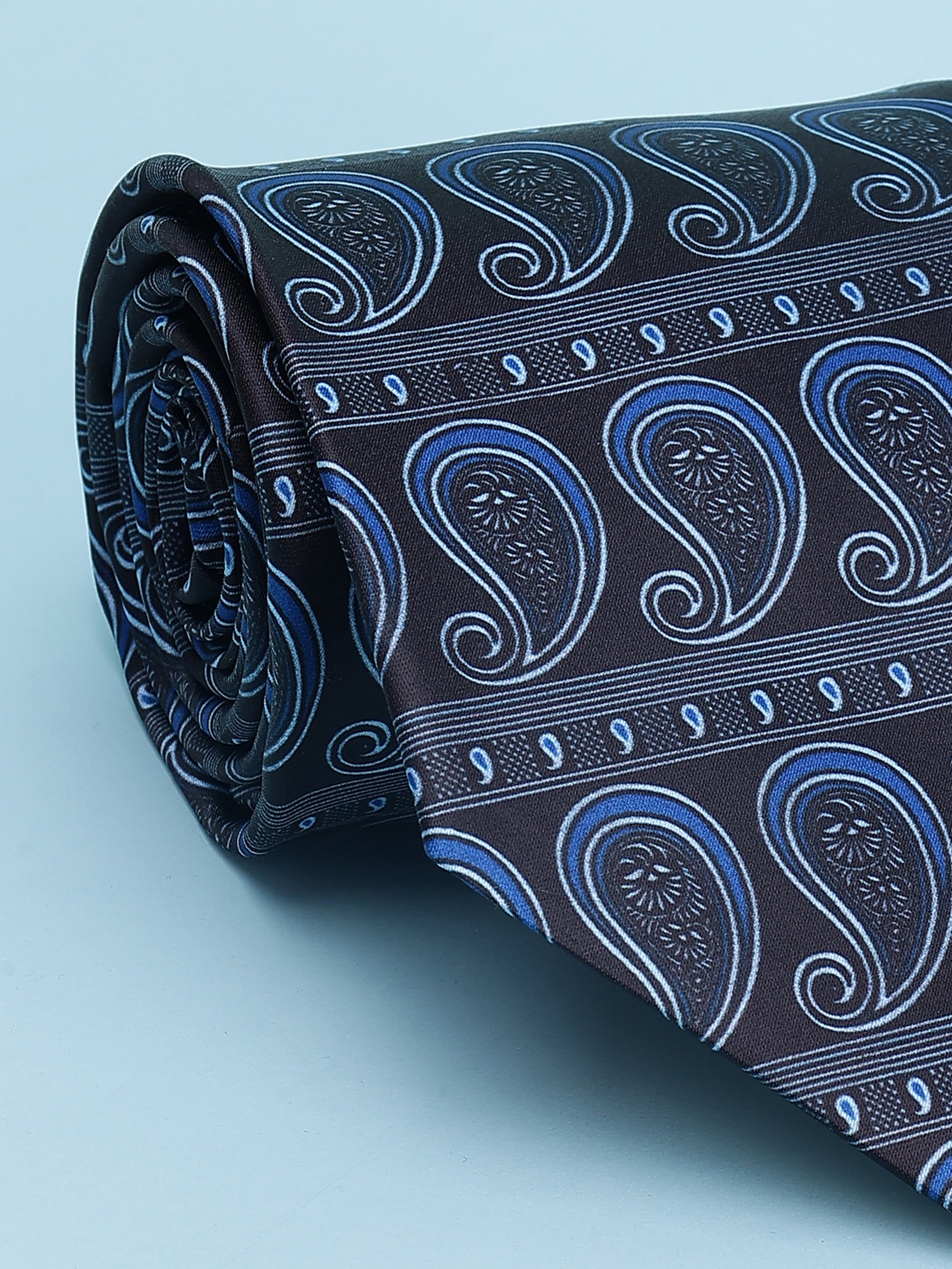 Midnight Black & Blue Paisley Necktie