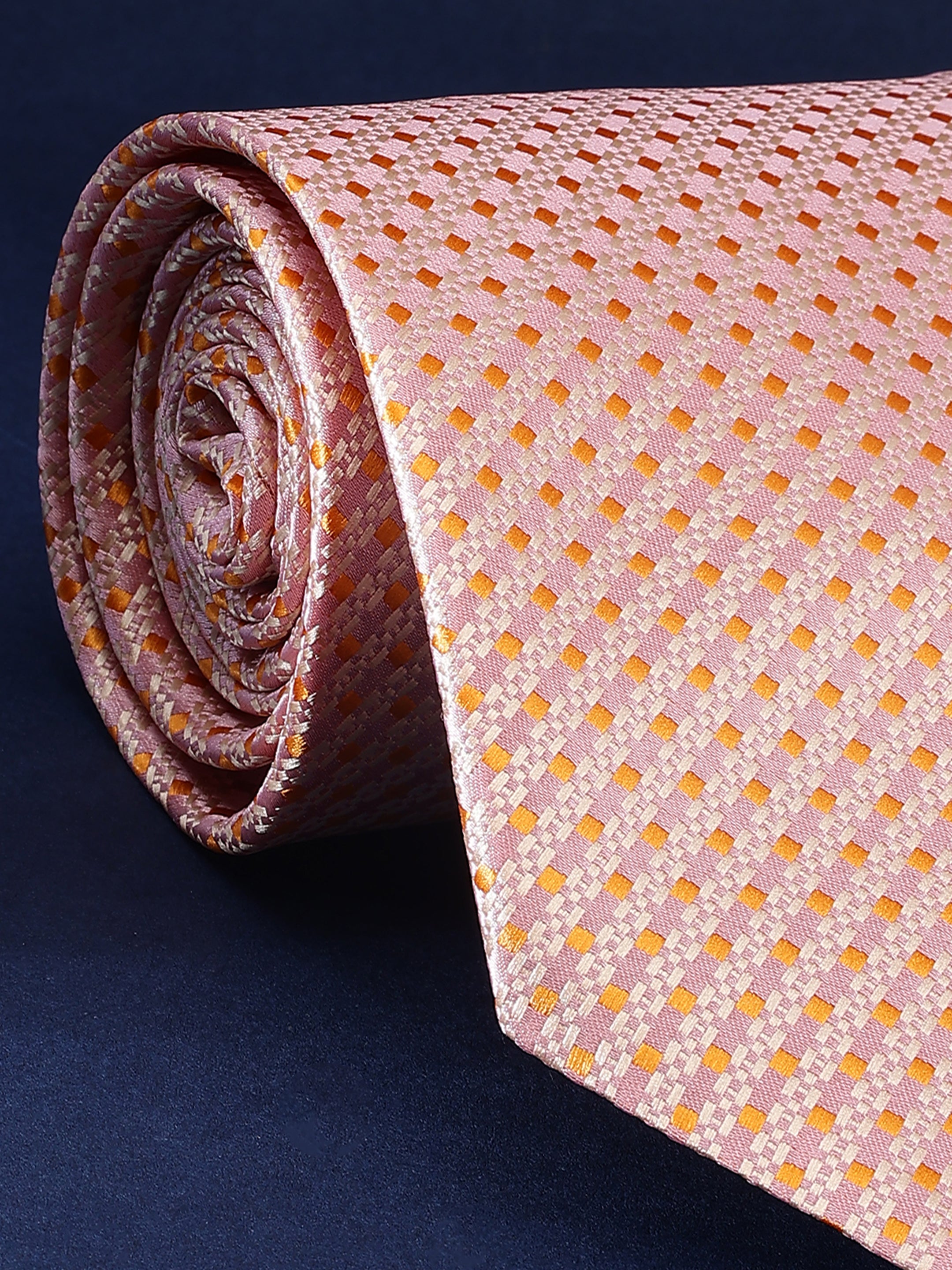 Peach Geometric Necktie