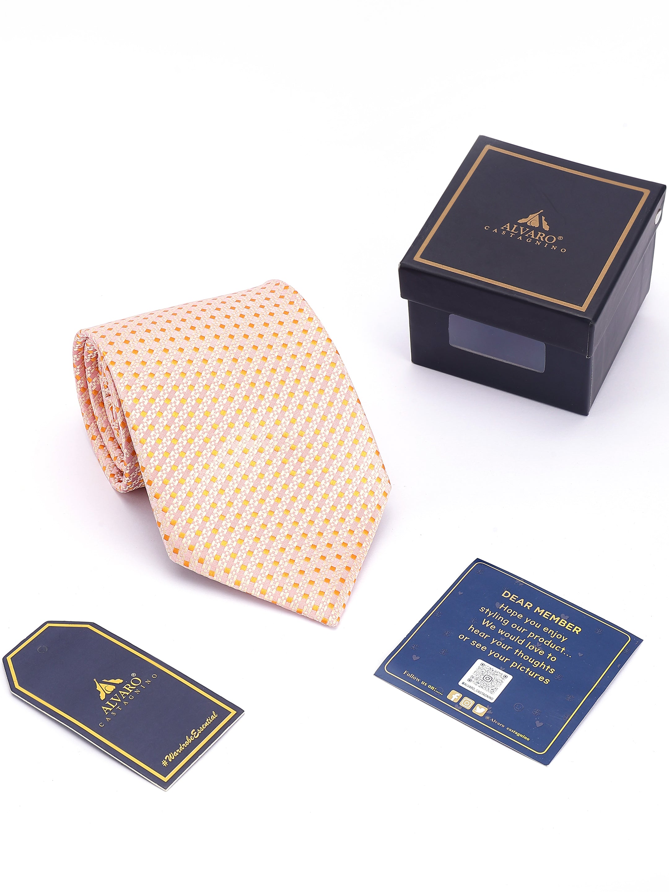 Peach Geometric Necktie