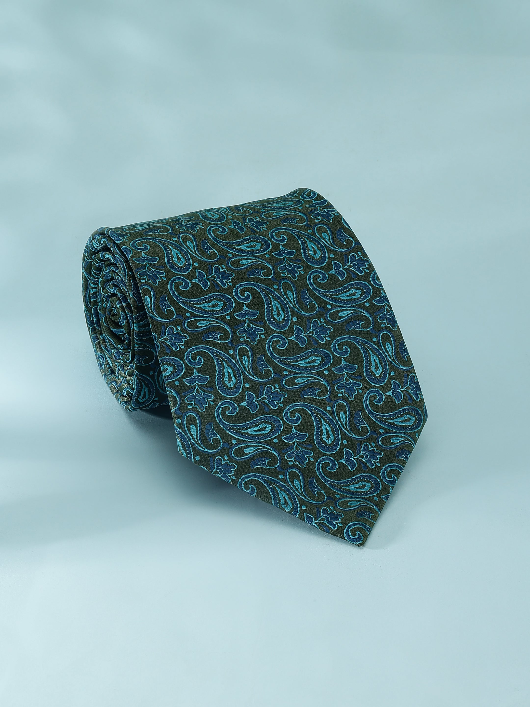 Olive & Teal Heritage Paisley Necktie