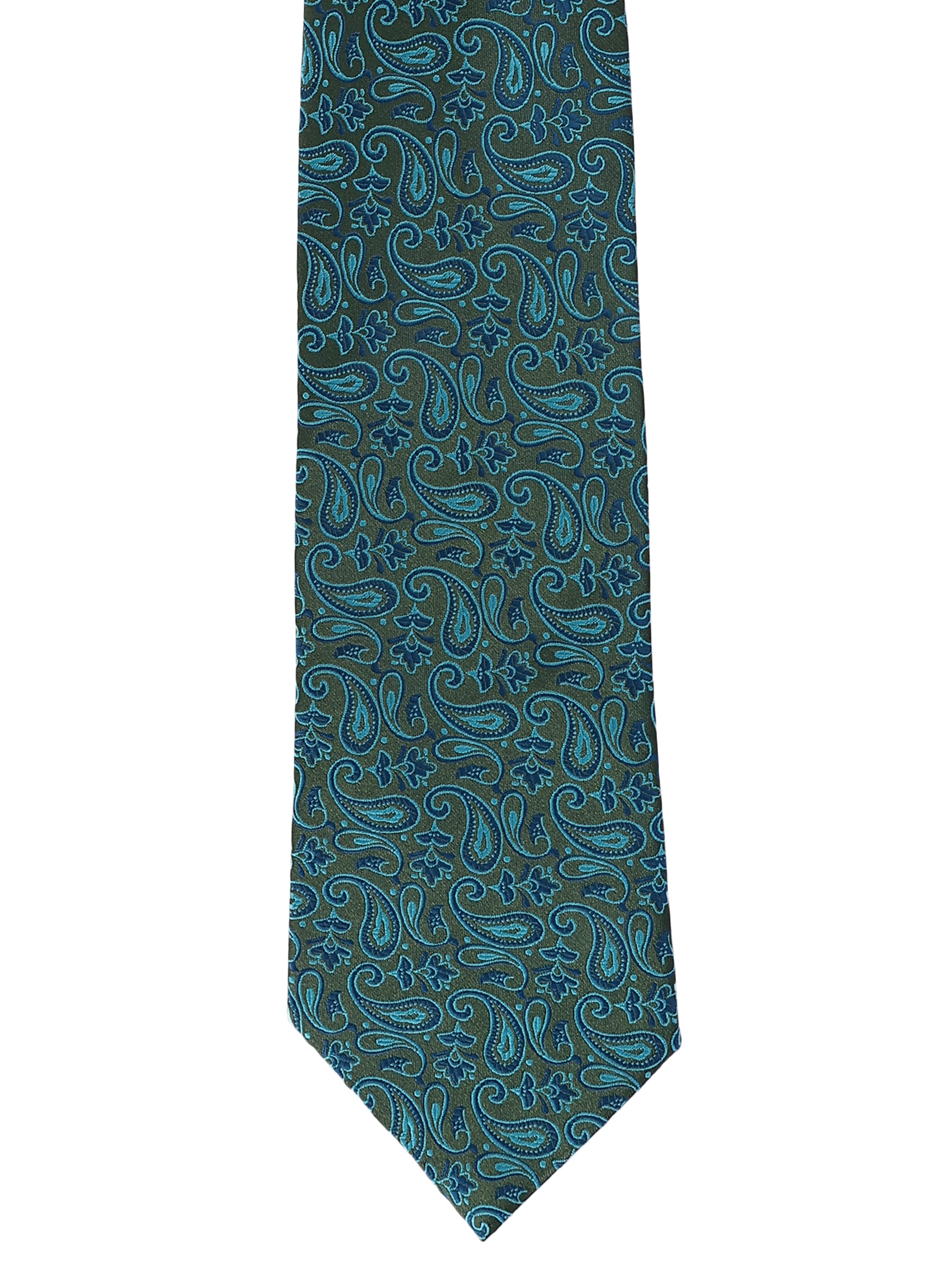 Olive & Teal Heritage Paisley Necktie