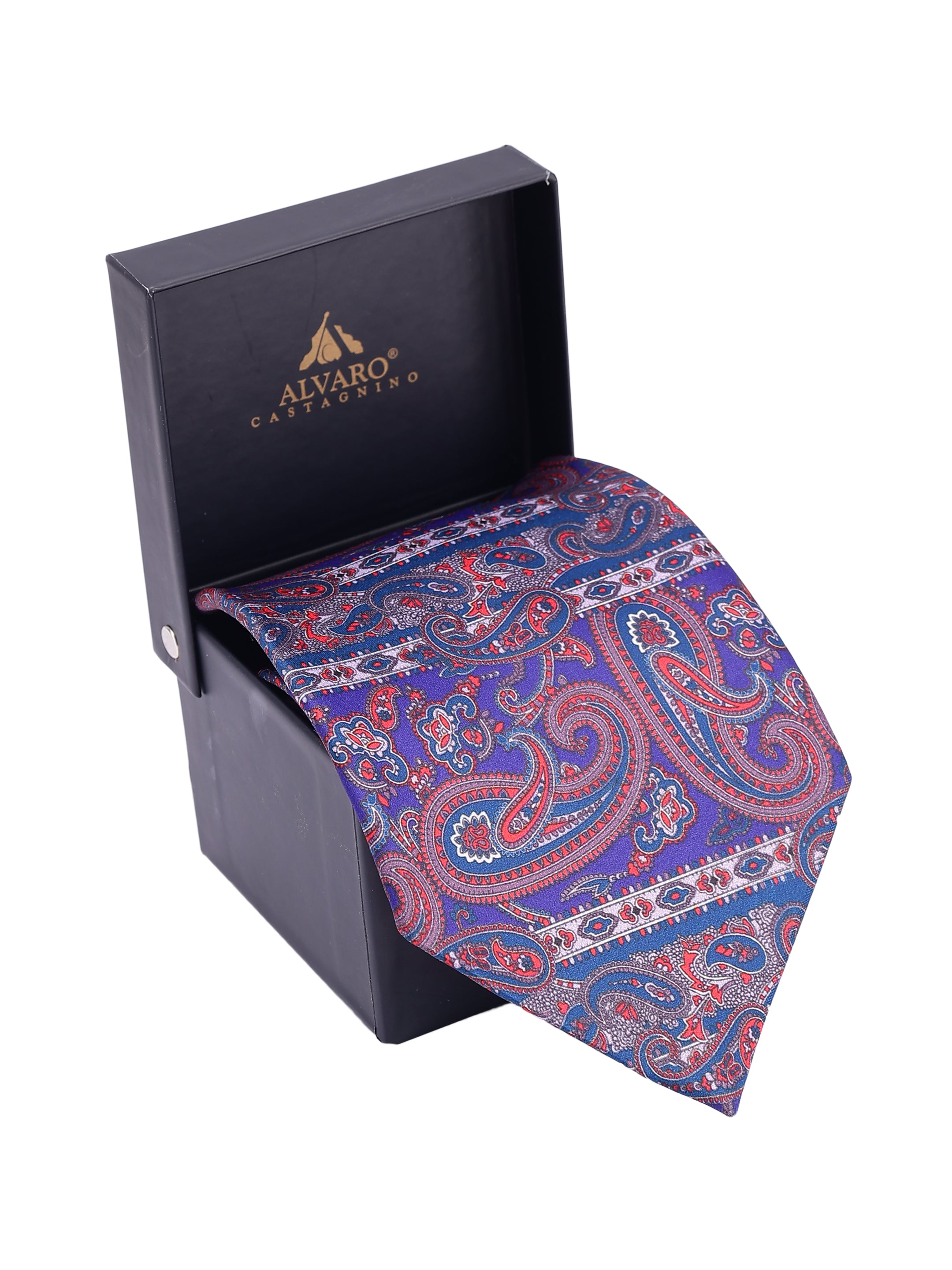 Royal Purple & Crimson Paisley Necktie