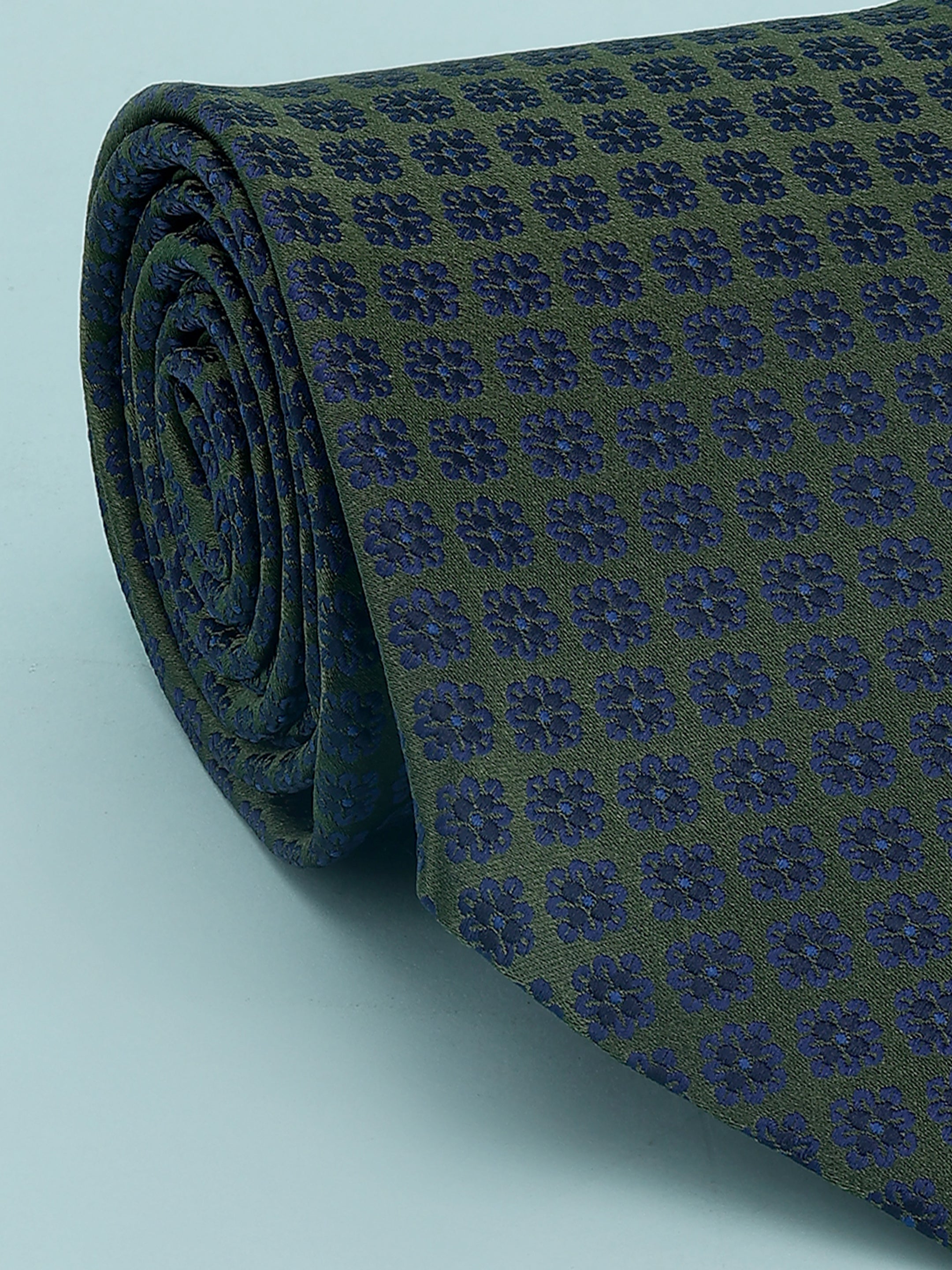 Olive & Navy Micro-Medallion Necktie