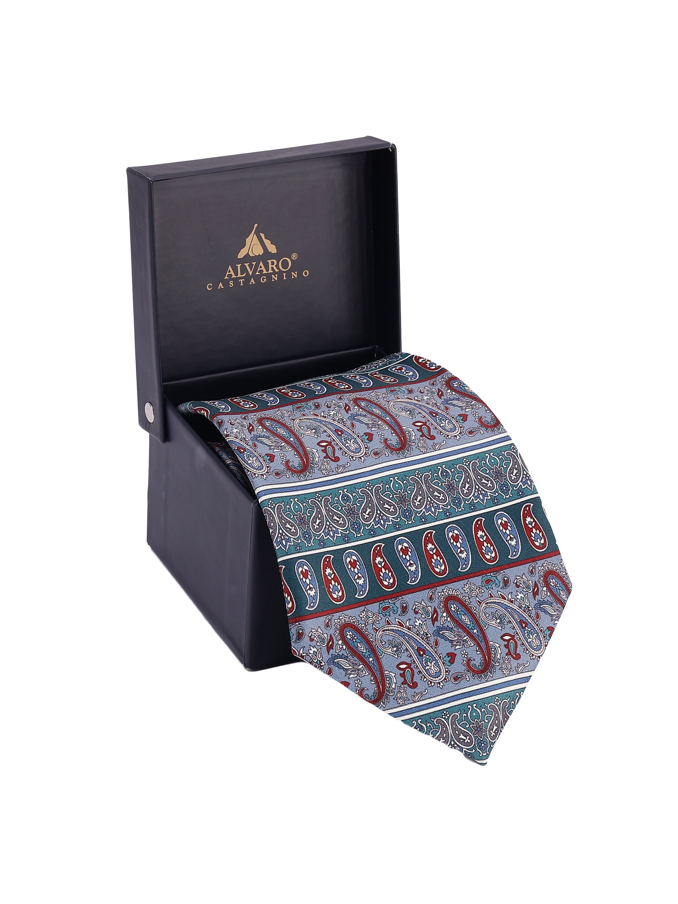 Azure & Crimson Heritage Paisley Necktie