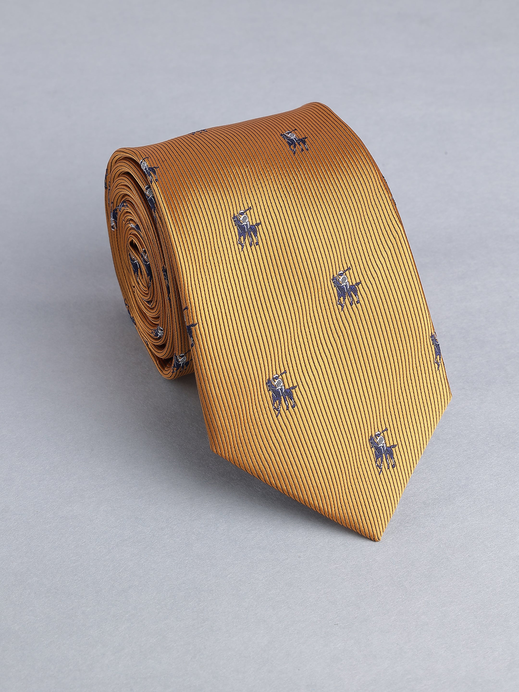 Mustard Gold Blend Polo Motif Necktie