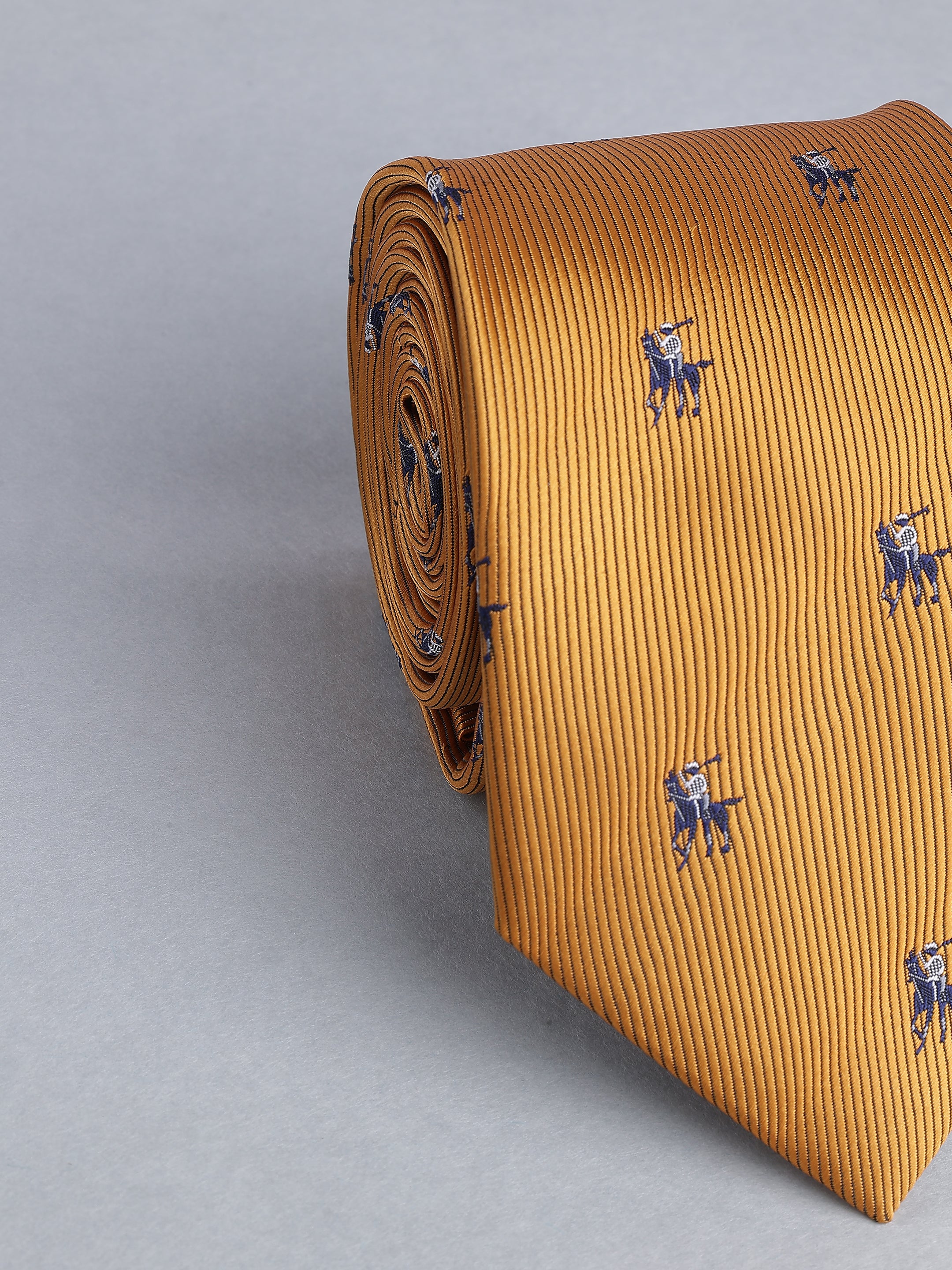 Mustard Gold Blend Polo Motif Necktie