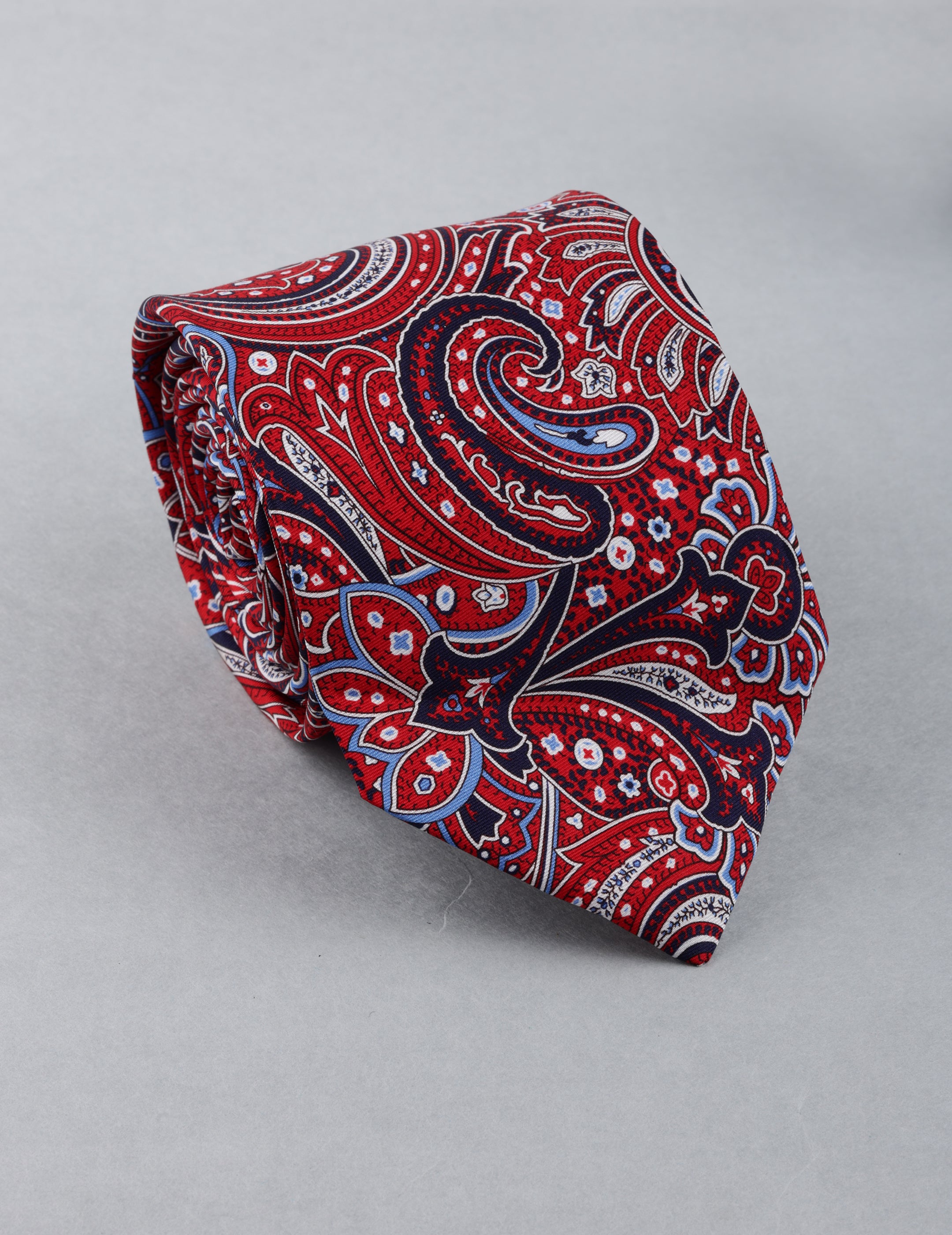 Red & Navy Paisley Necktie