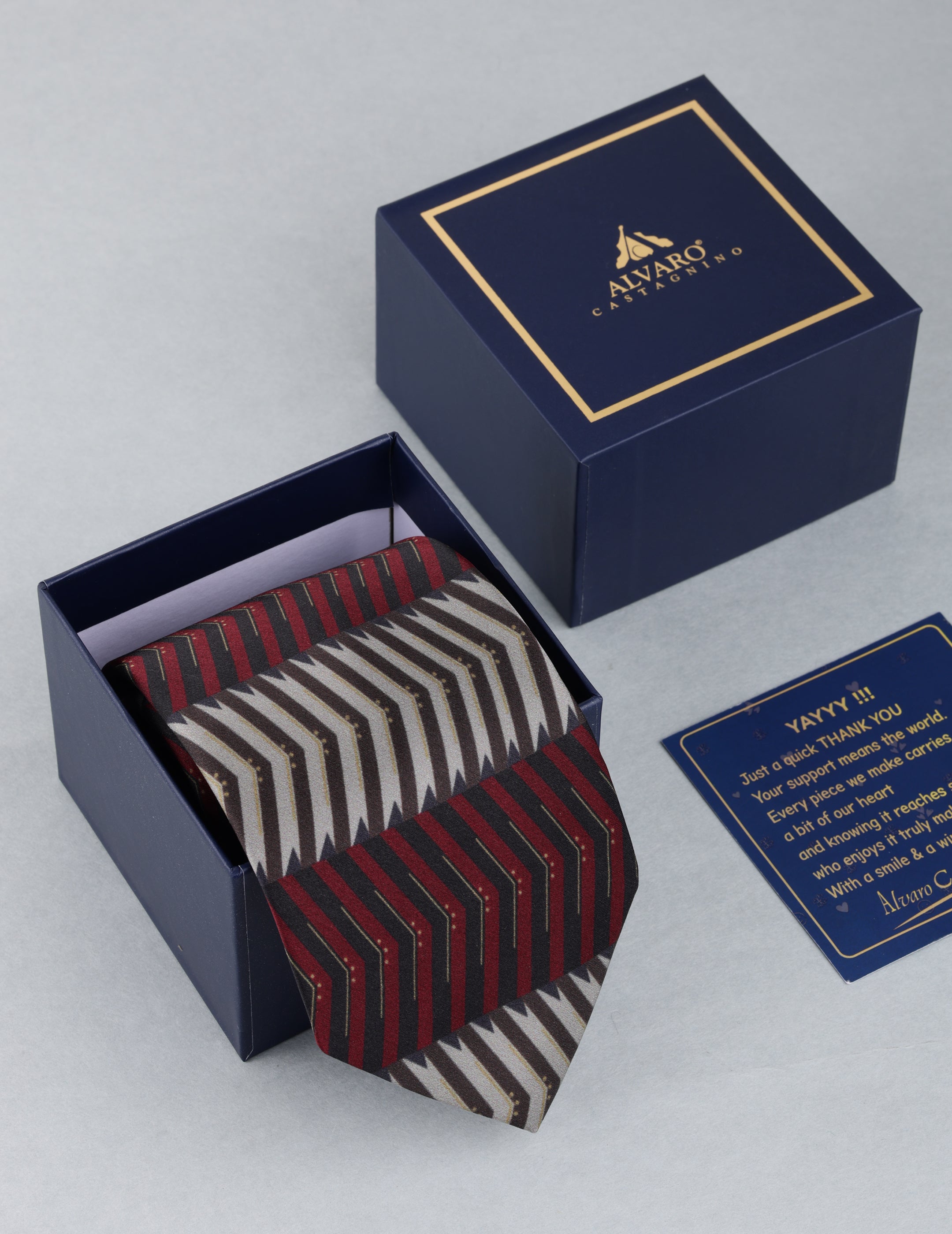 Maroon & Black Geometric Stripe Necktie