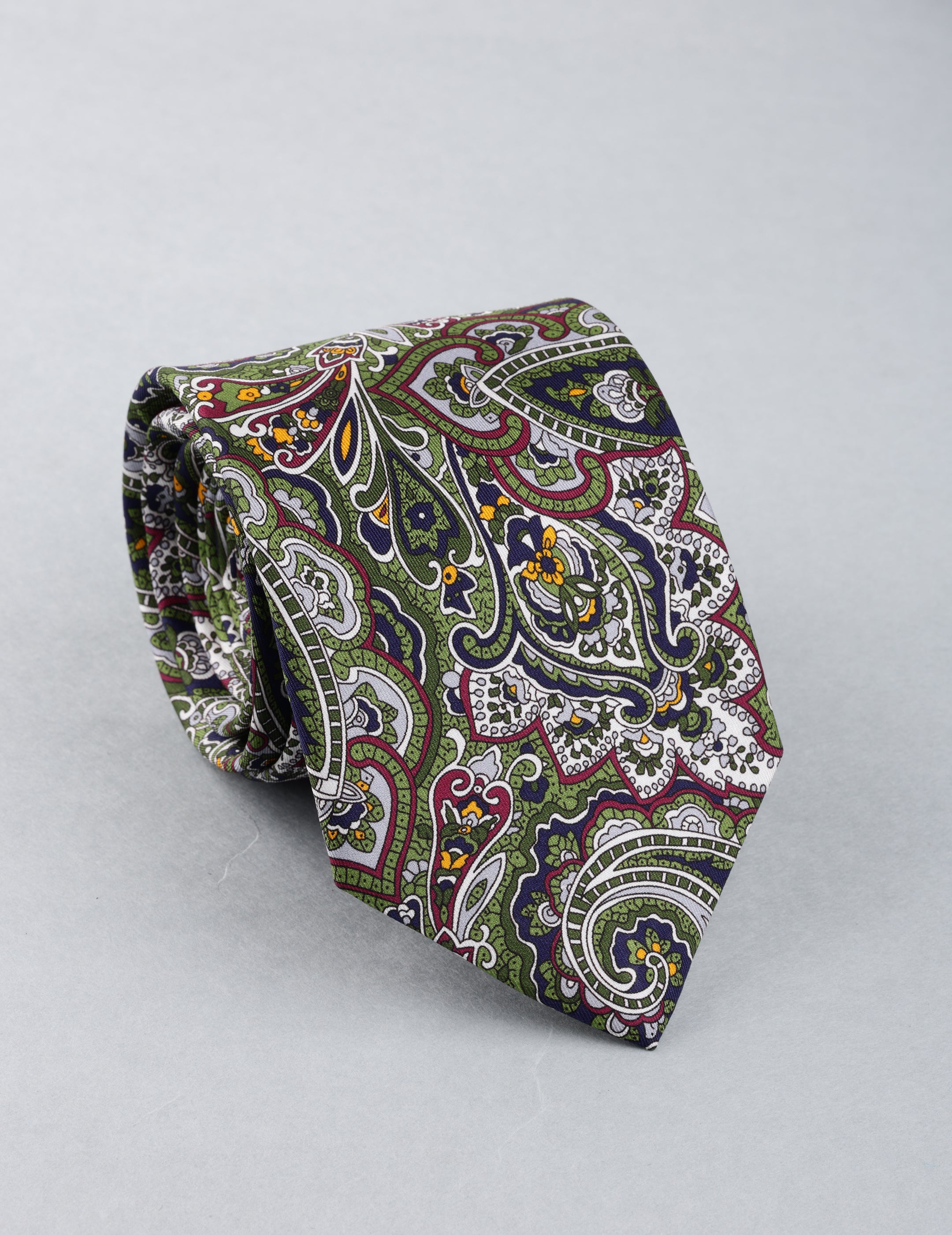 Green Paisley Necktie