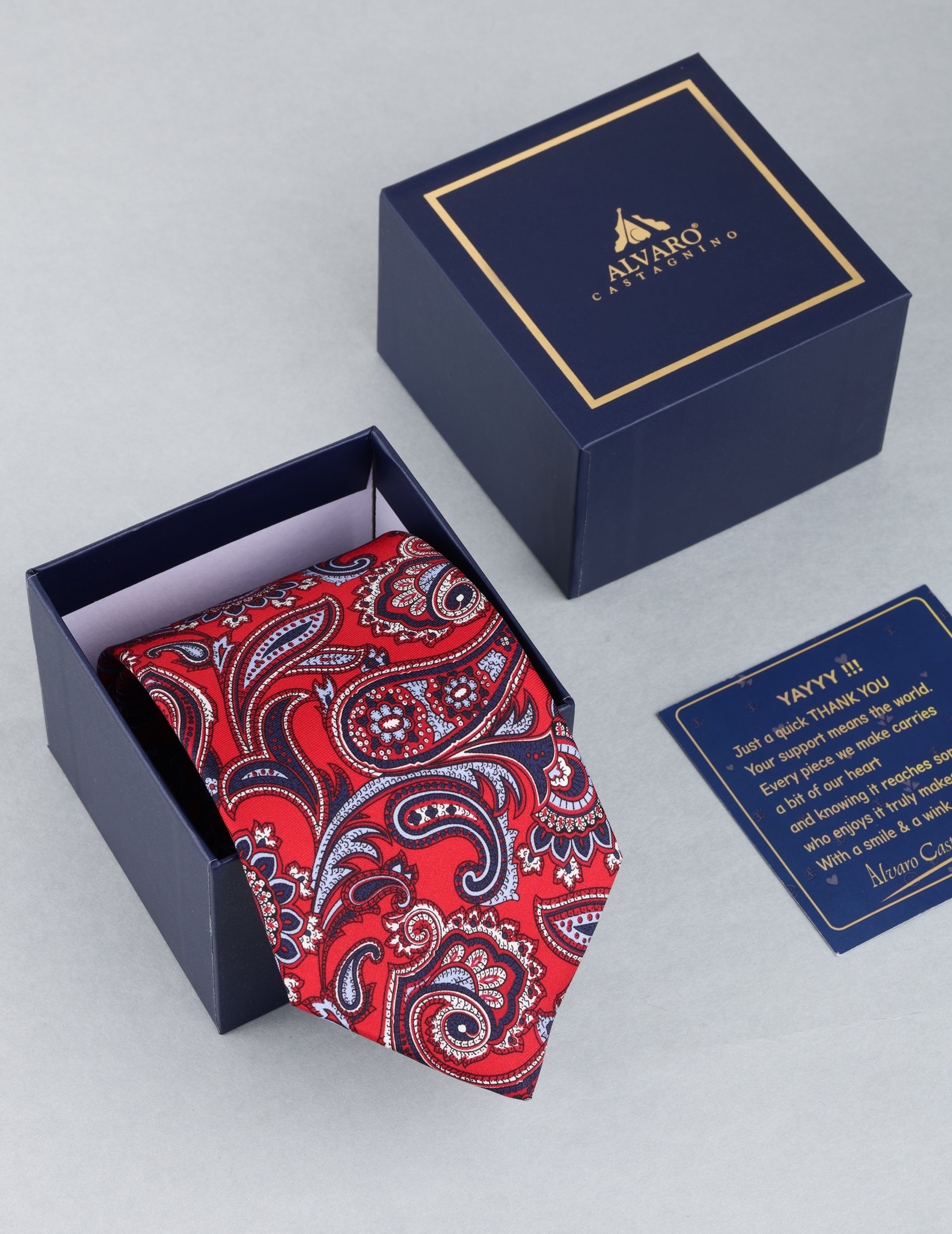 Red Multicolor Paisley Printed Silk Necktie