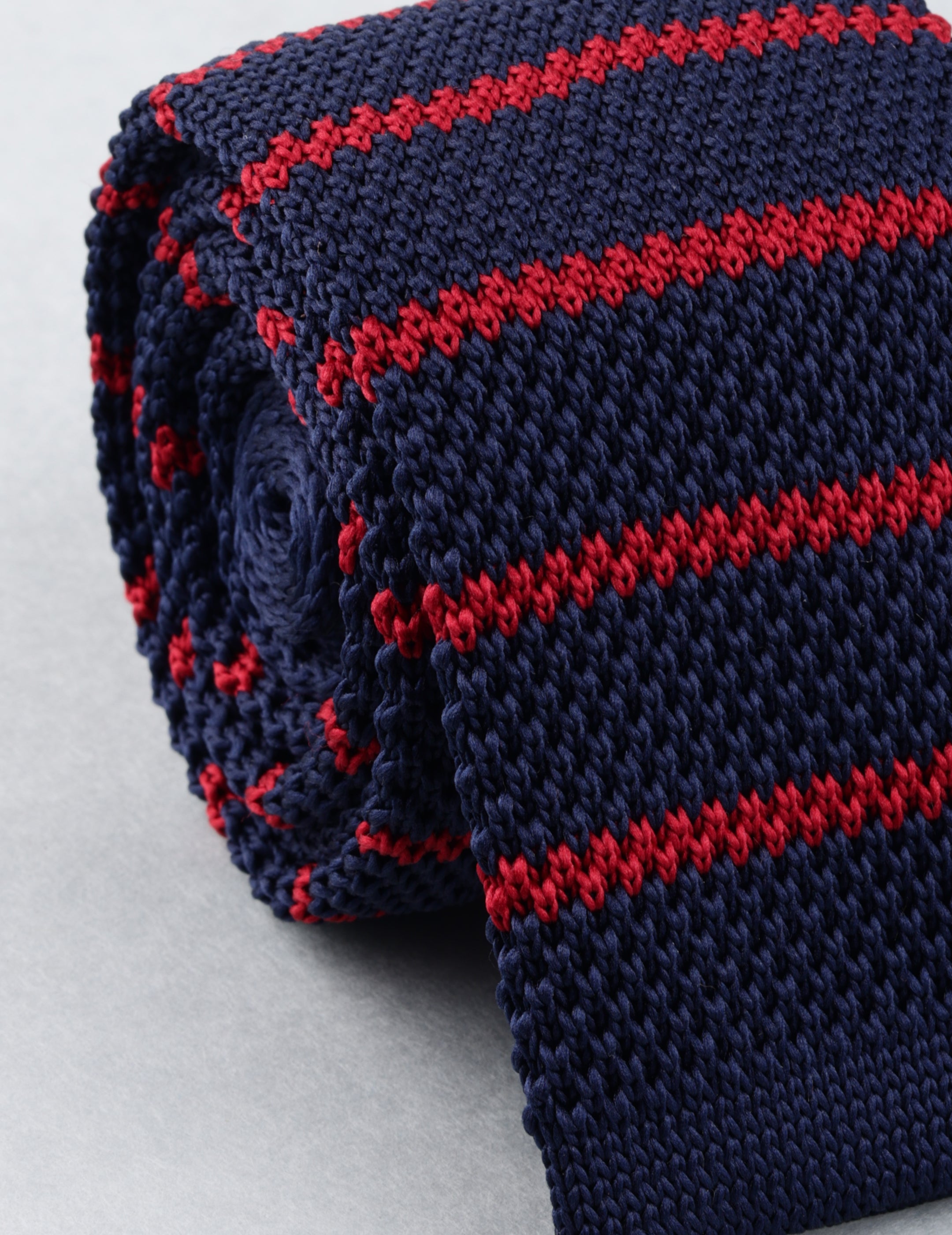 Navy Blue & Red Knitted Necktie