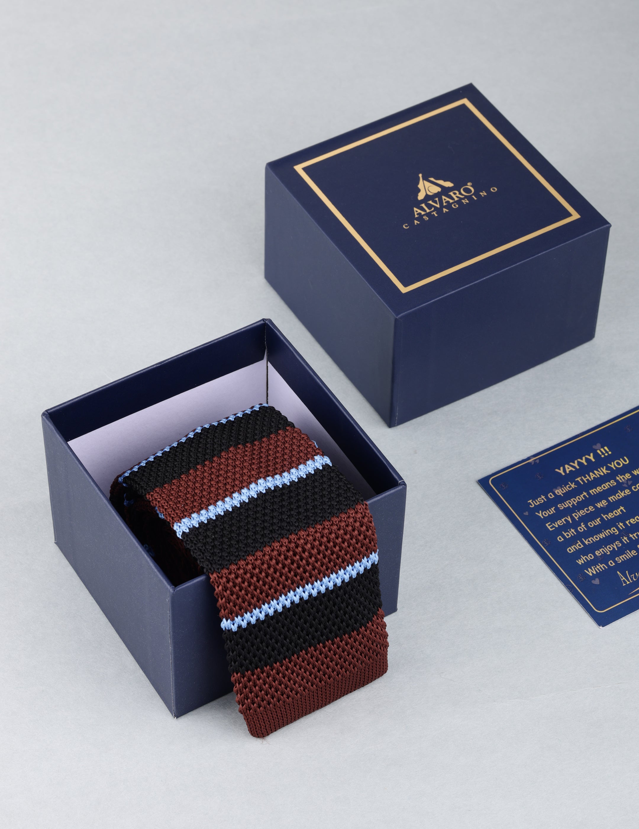 Brown & Black Knitted Necktie