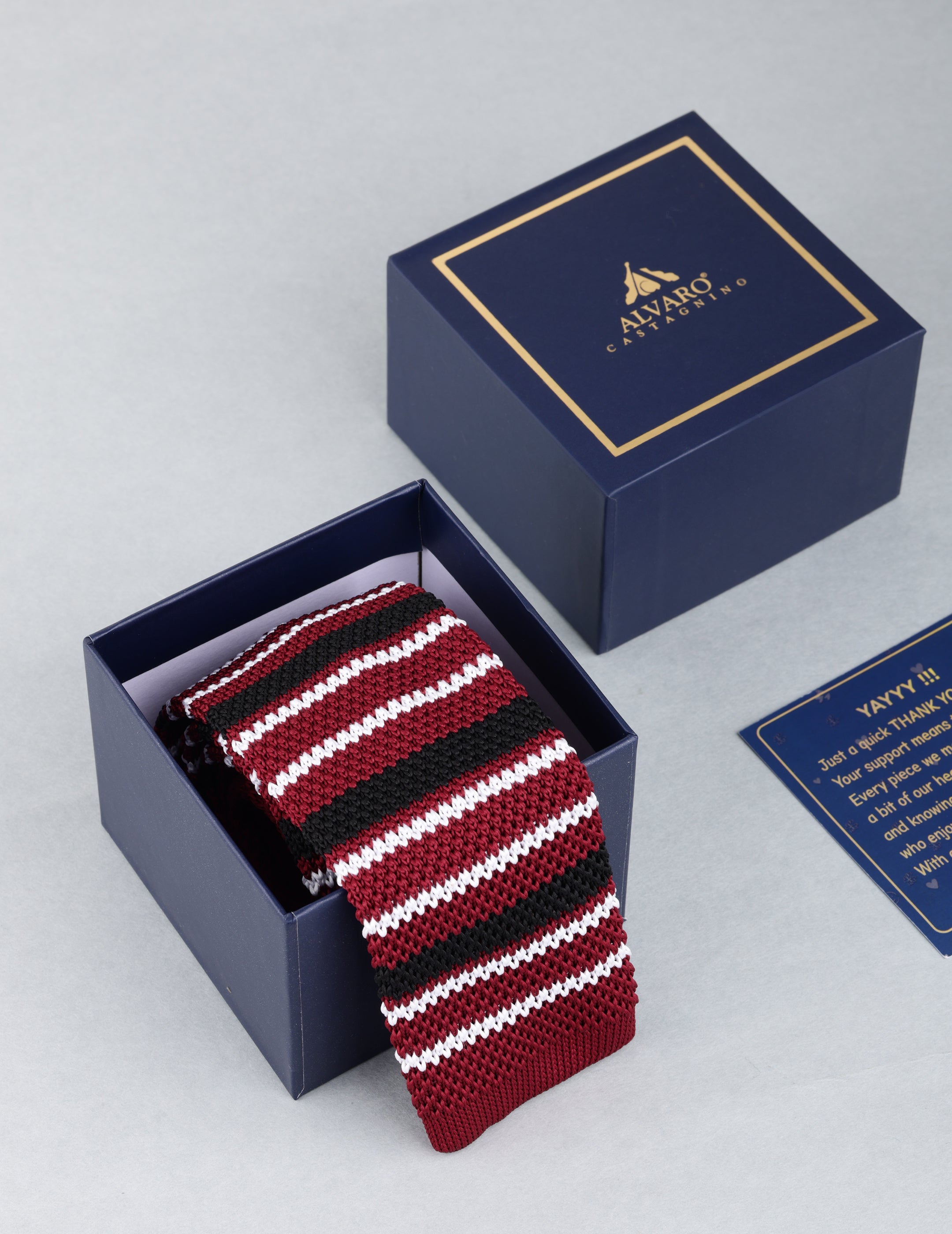 Maroon & Black Knitted Necktie