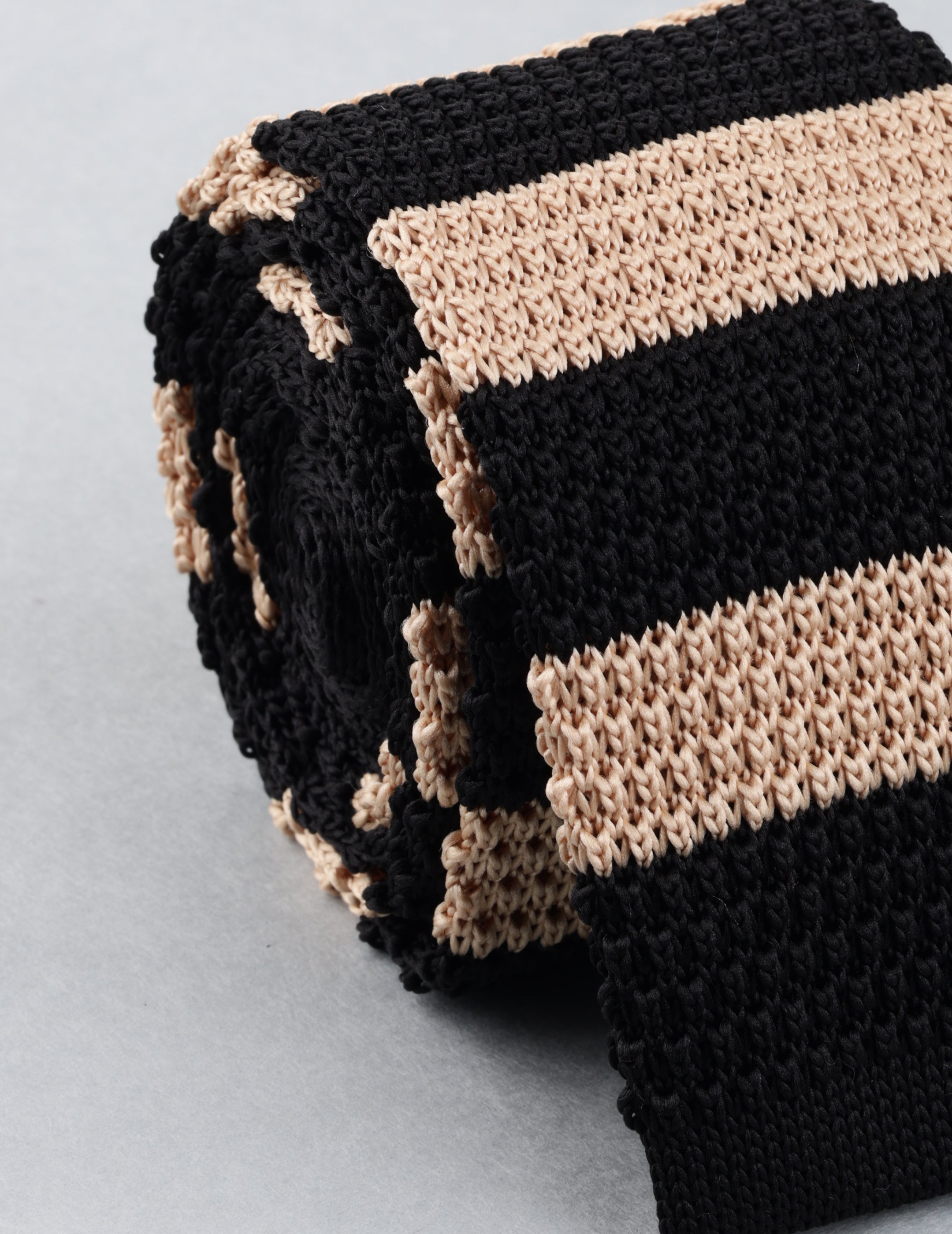 Black & Beige Knitted Necktie