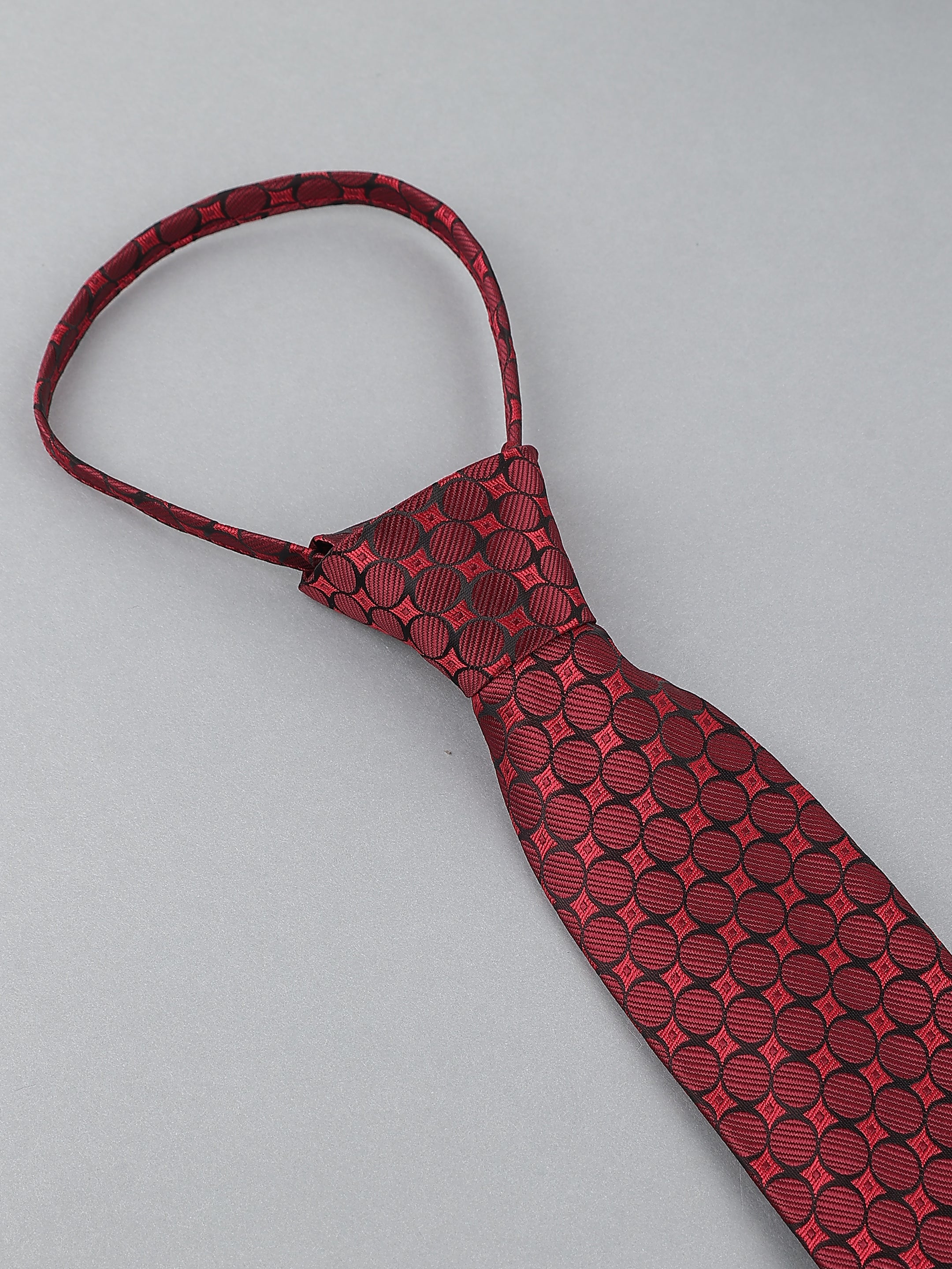 Maroon Geometric Circle Tie